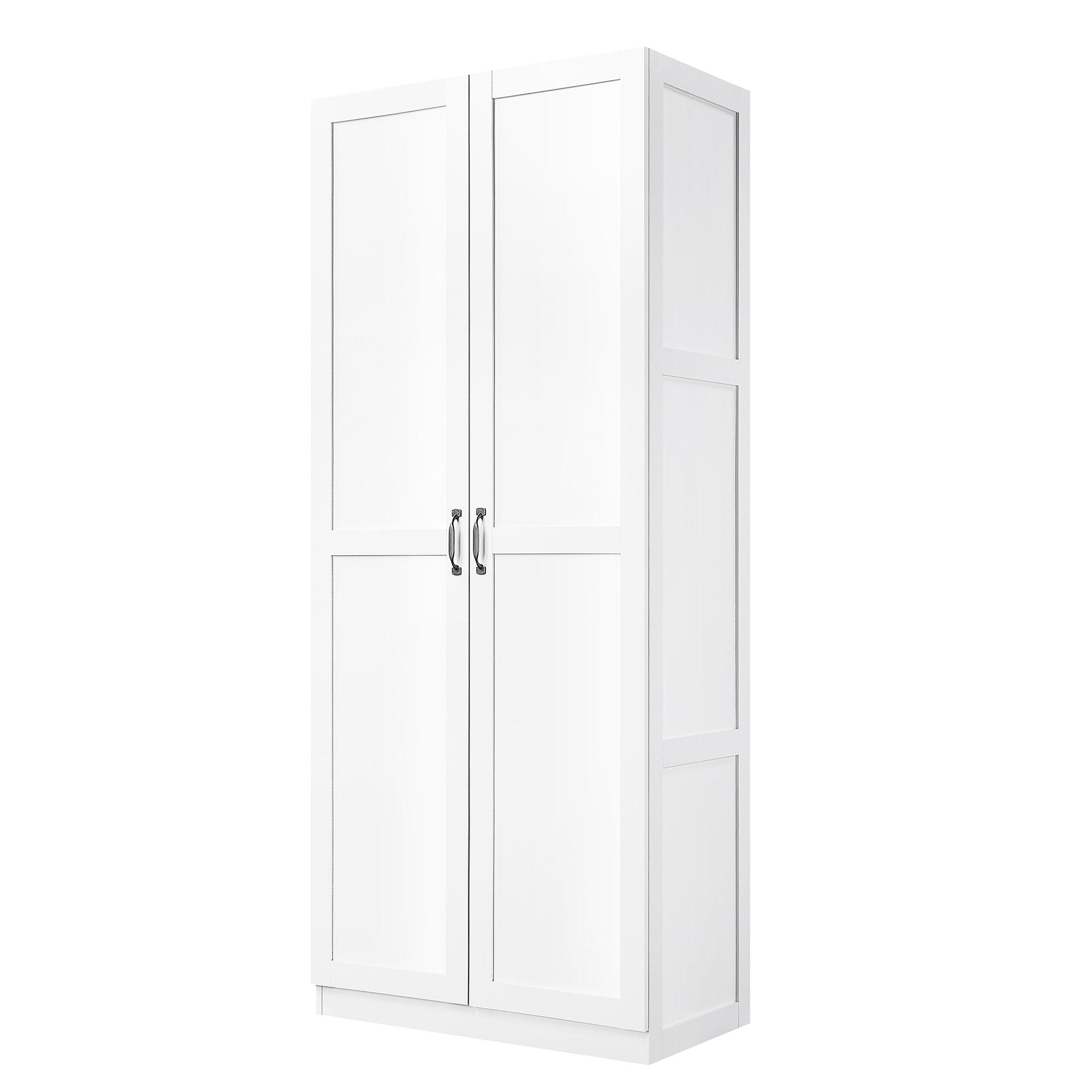 Hopkins Modern 4 Shelf Storage Closet White - Manhattan Comfort: MDF, European Hinge, Anti-Tip