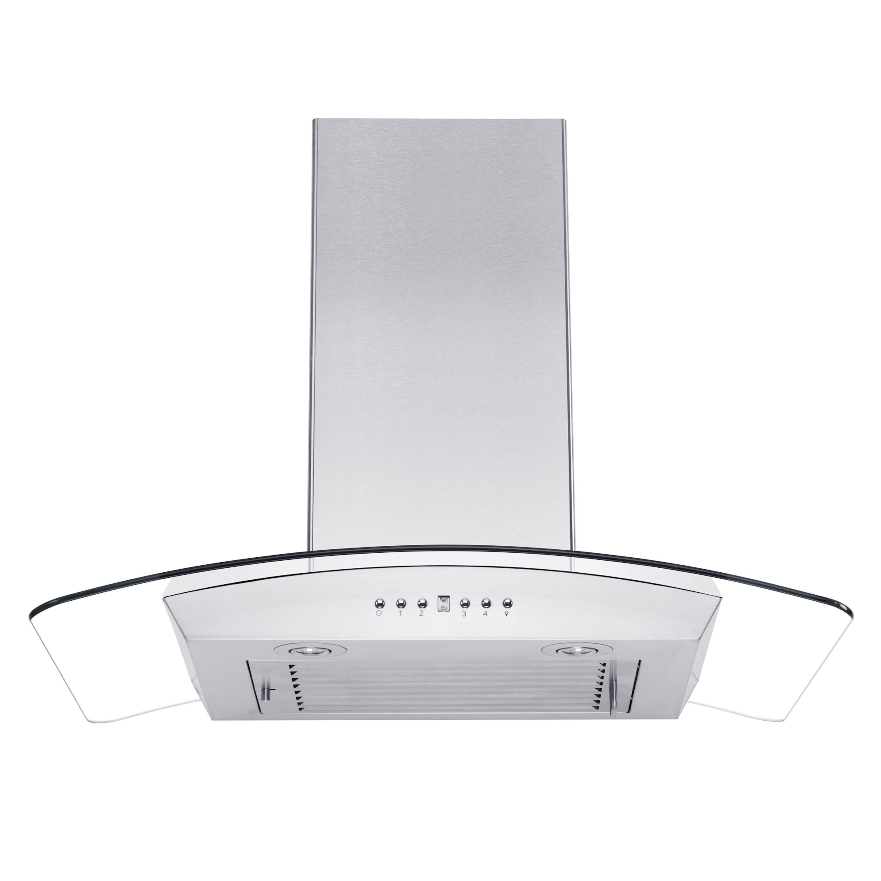 ZLINE 36 in. Convertible Vent Wall Mount Range Hood in Stainless Steel & Glass (KZ-36)