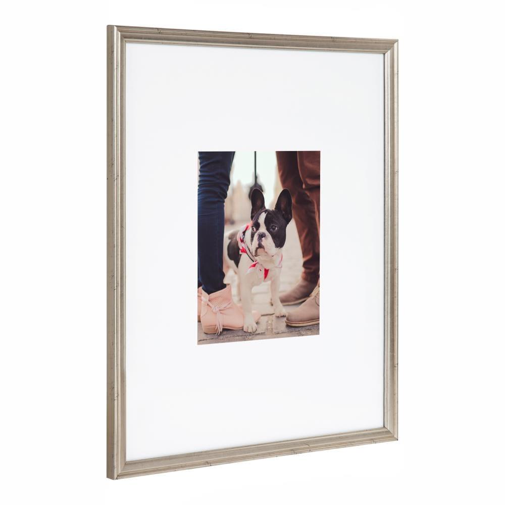 Kate & Laurel All Things Decor (Set of 3) 16"x20" Matted to 8"x10" Adlynn Rectangle Picture Frames Silver: Modern Style