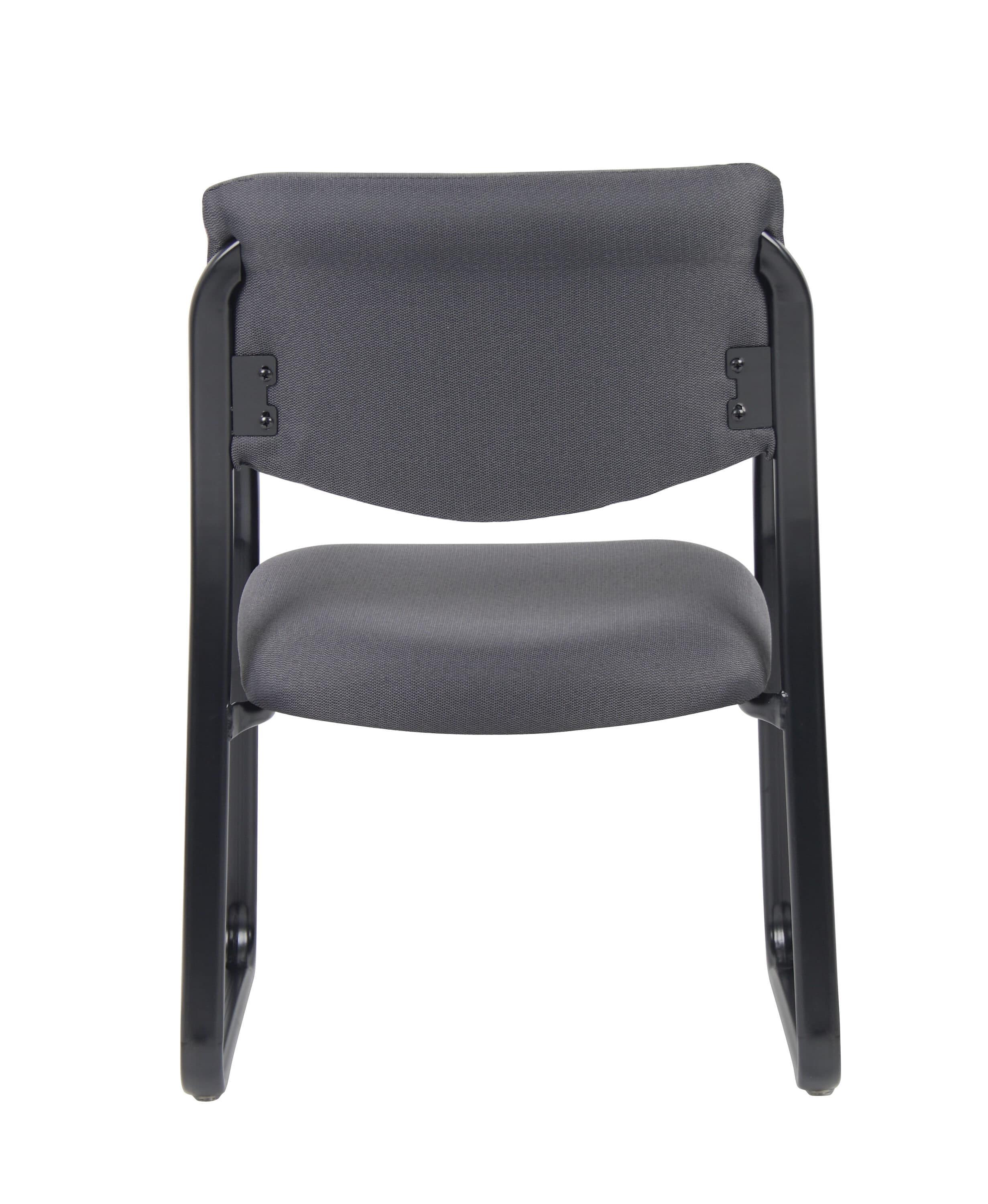 Sled Base Guest Chair Gray - Boss: Sturdy Metal Frame, Padded Back & Seat, 275 lbs Capacity