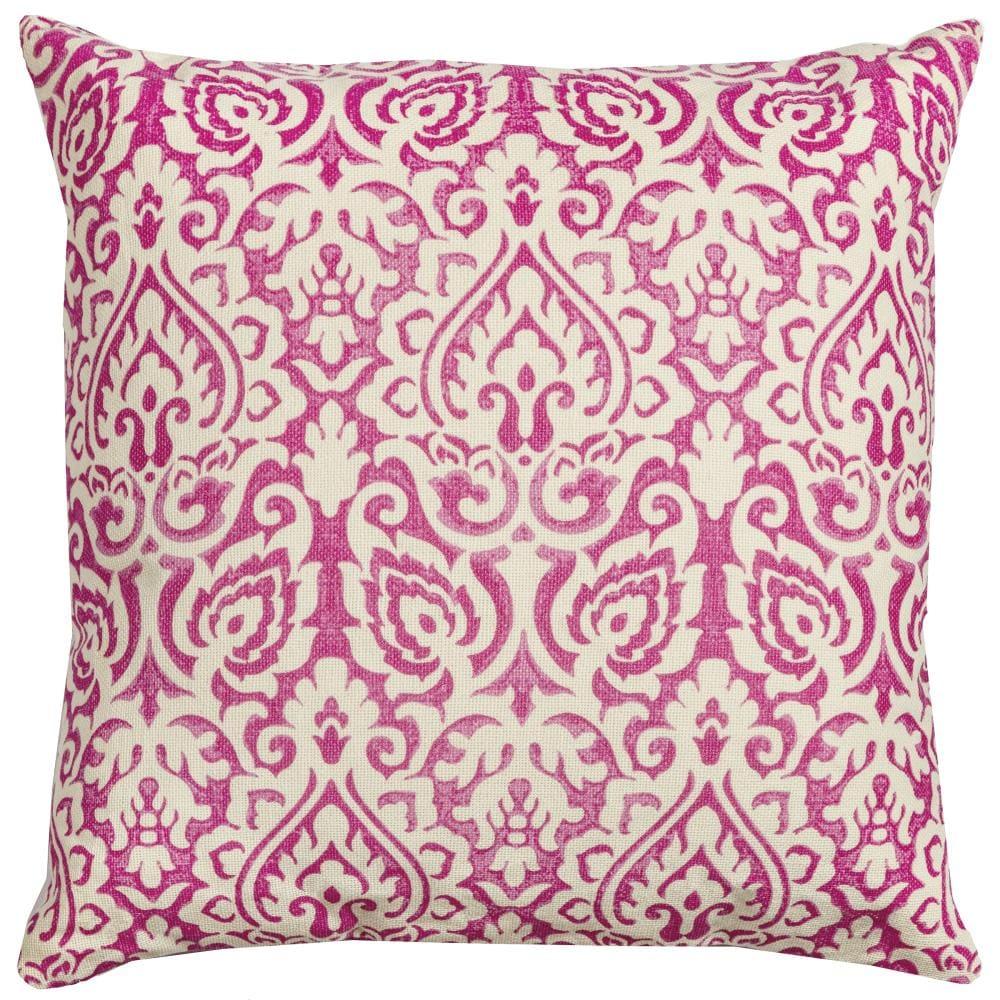 22"x22" Dulane Damask Square Throw Pillow Pink - Rizzy Home