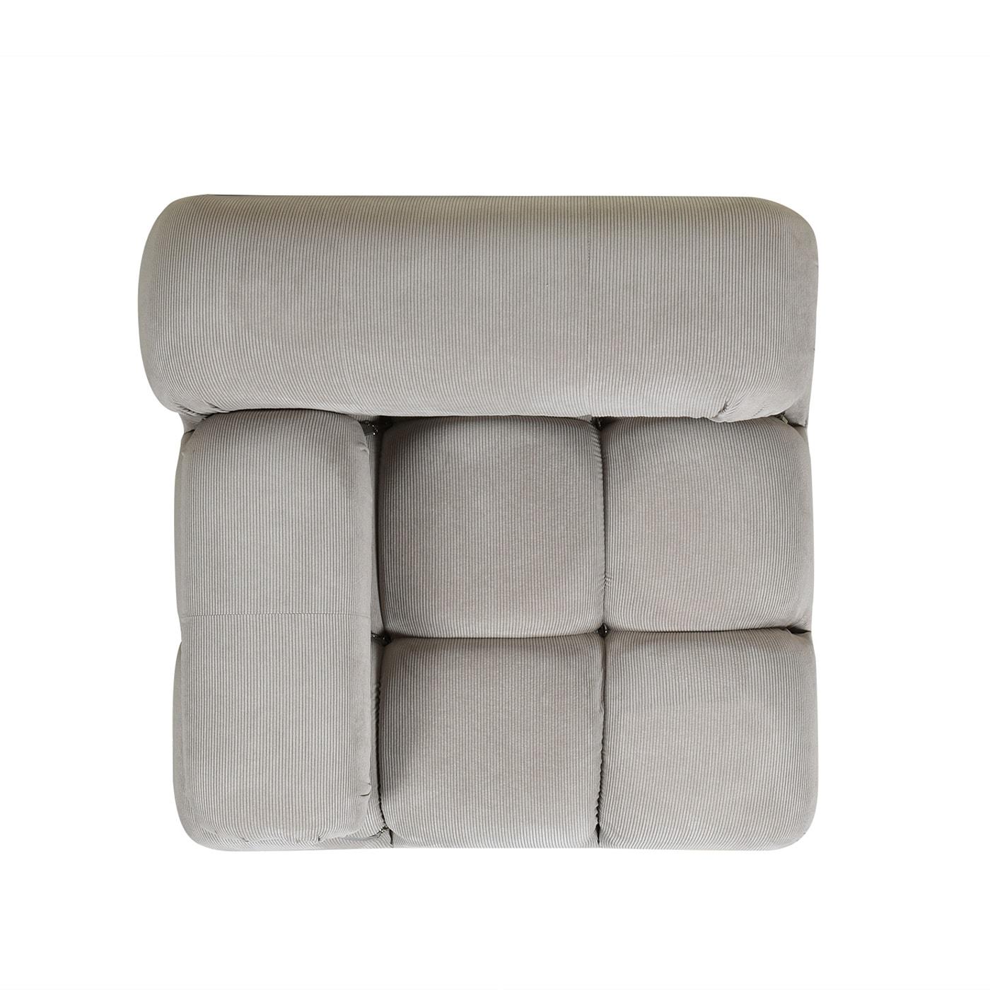 Pebble Gray Corduroy 36" Modular Accent Chair with Wood Frame
