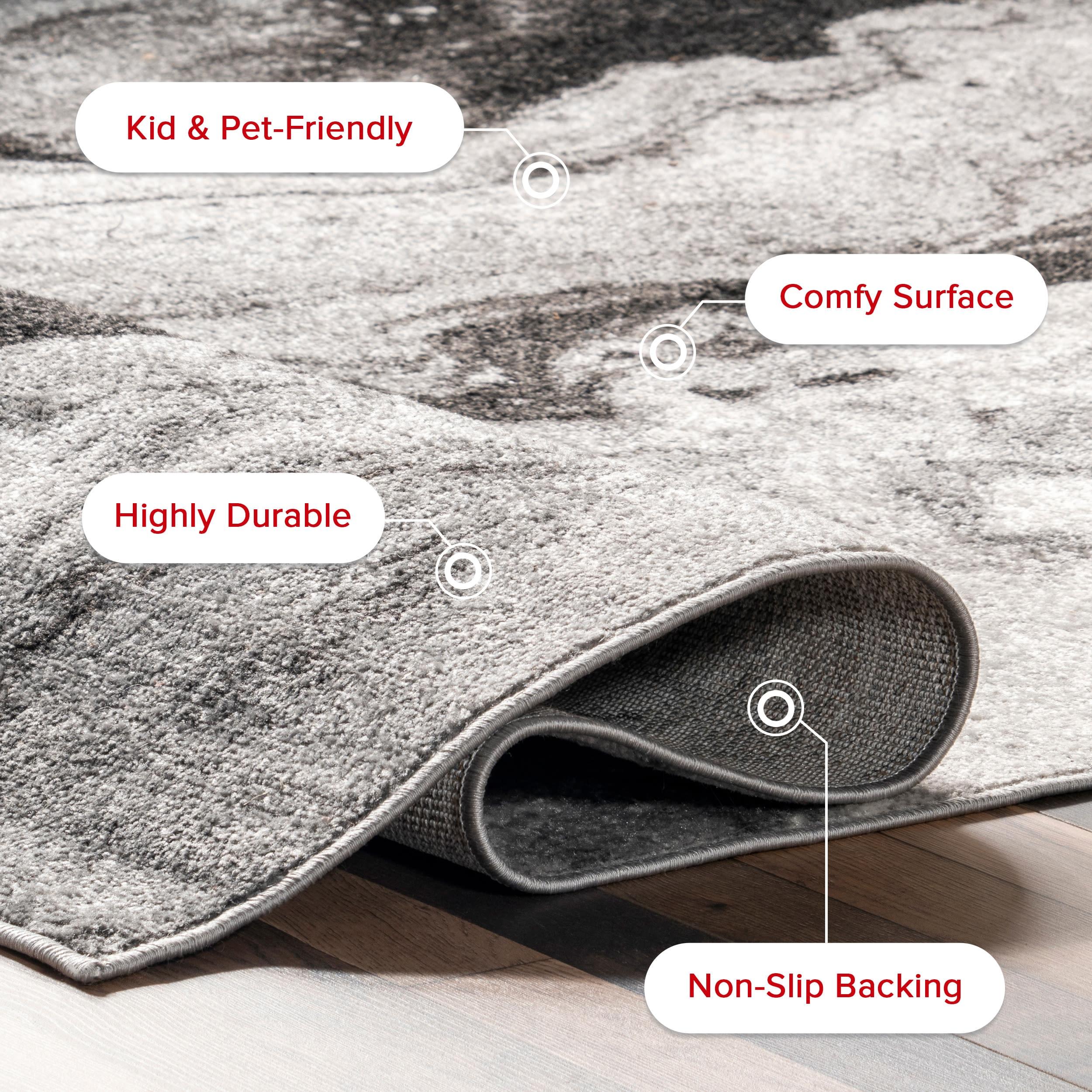 Nuloom Remona Abstract 7x9 Indoor Area Rug for Living Room Bedroom Dining Room Kitchen, Grey/Ivory