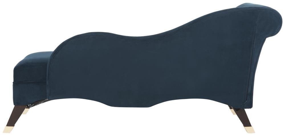 Caiden Vevlet Chaise with Pillow - Navy - Safavieh.