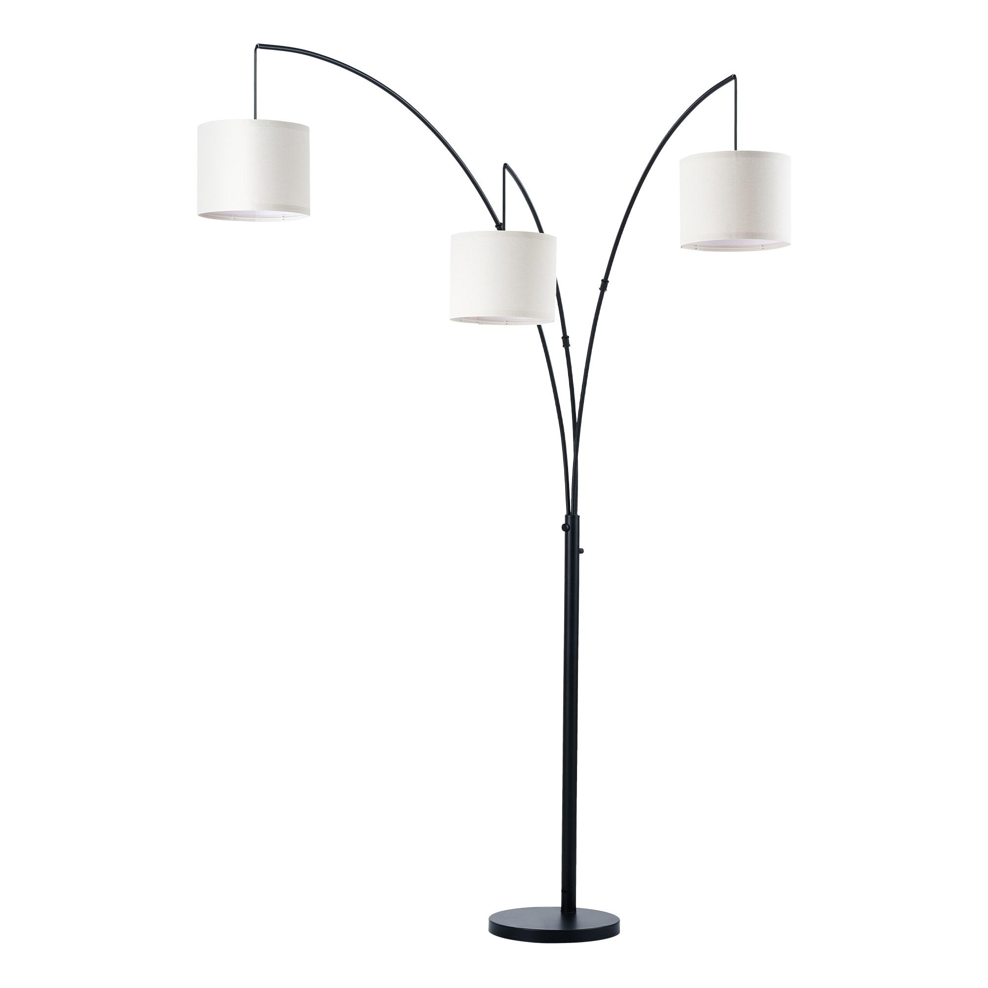 Bestco 83" Modern Arc Floor Lamp with Hanging Drum Shades 3 Light Tree Standing Light