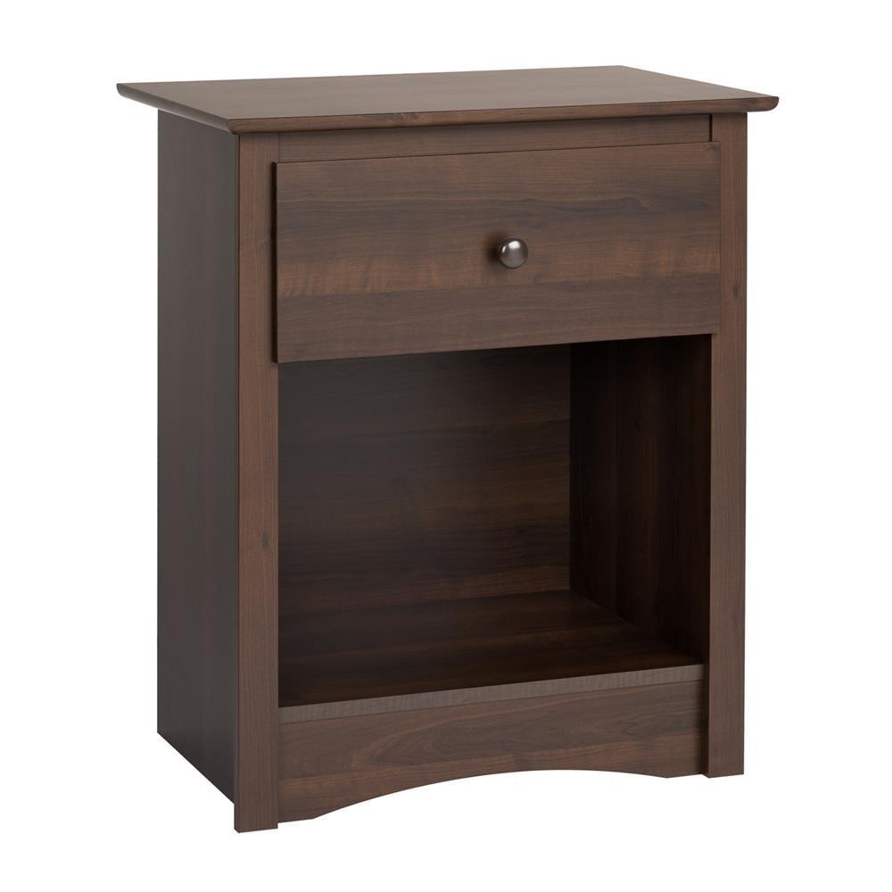 Fremont Nightstand Espresso - Prepac: Wood Composite Bedside Table with Drawer, 5 Year Warranty