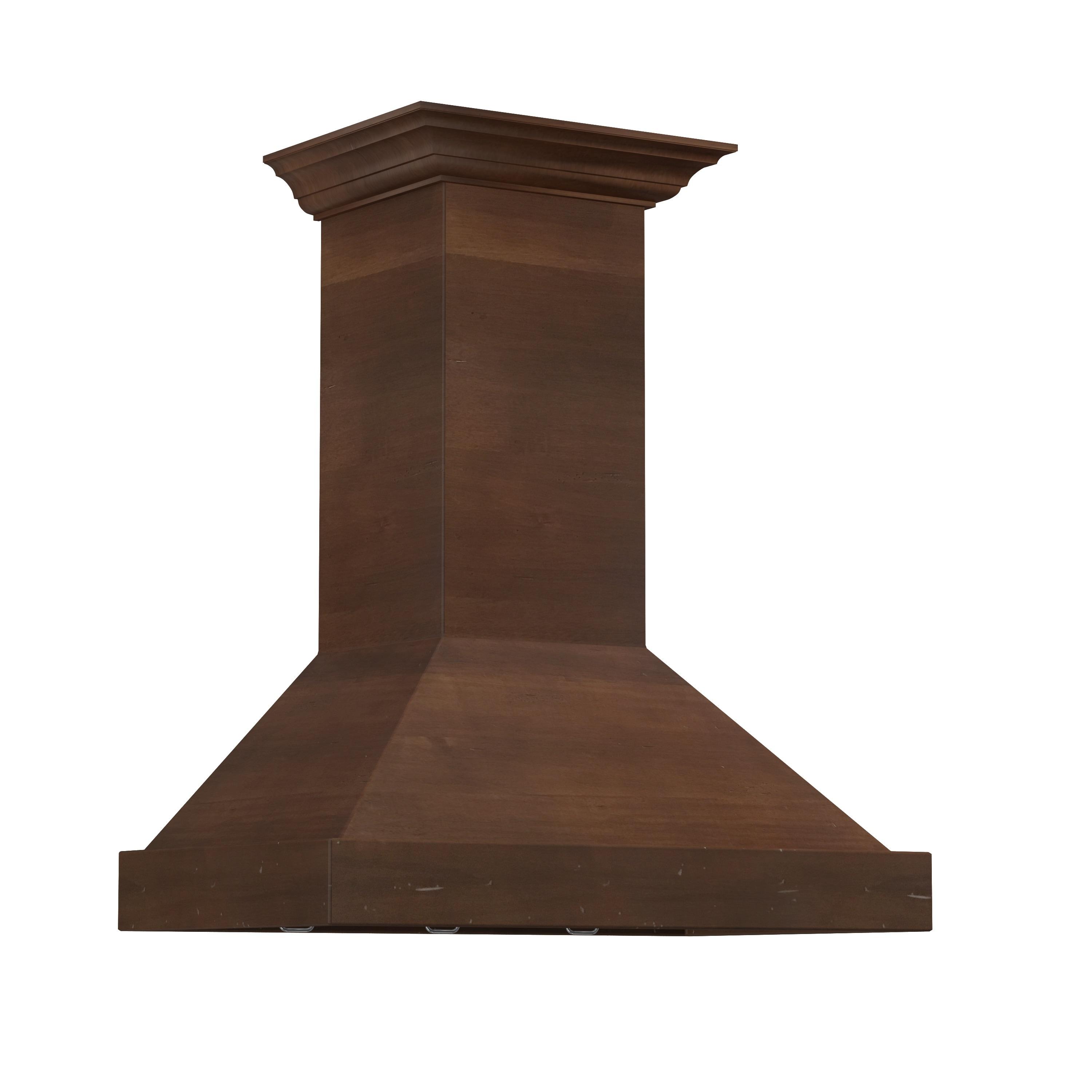 ZLINE 36" Convertible Vent Wooden Wall Mount Range Hood in Walnut