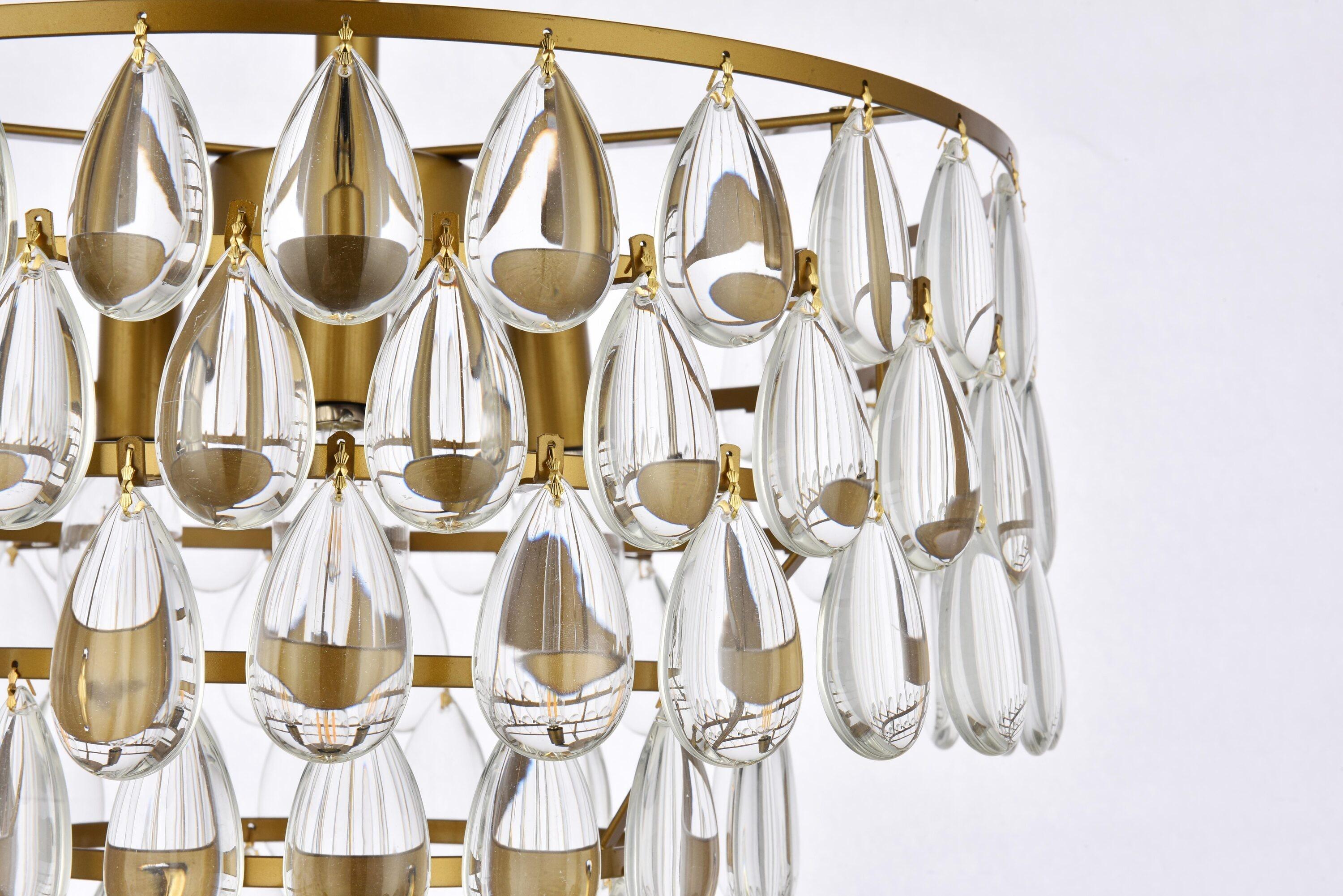 Elegant Lighting Mila 16 inch flush mount in brass