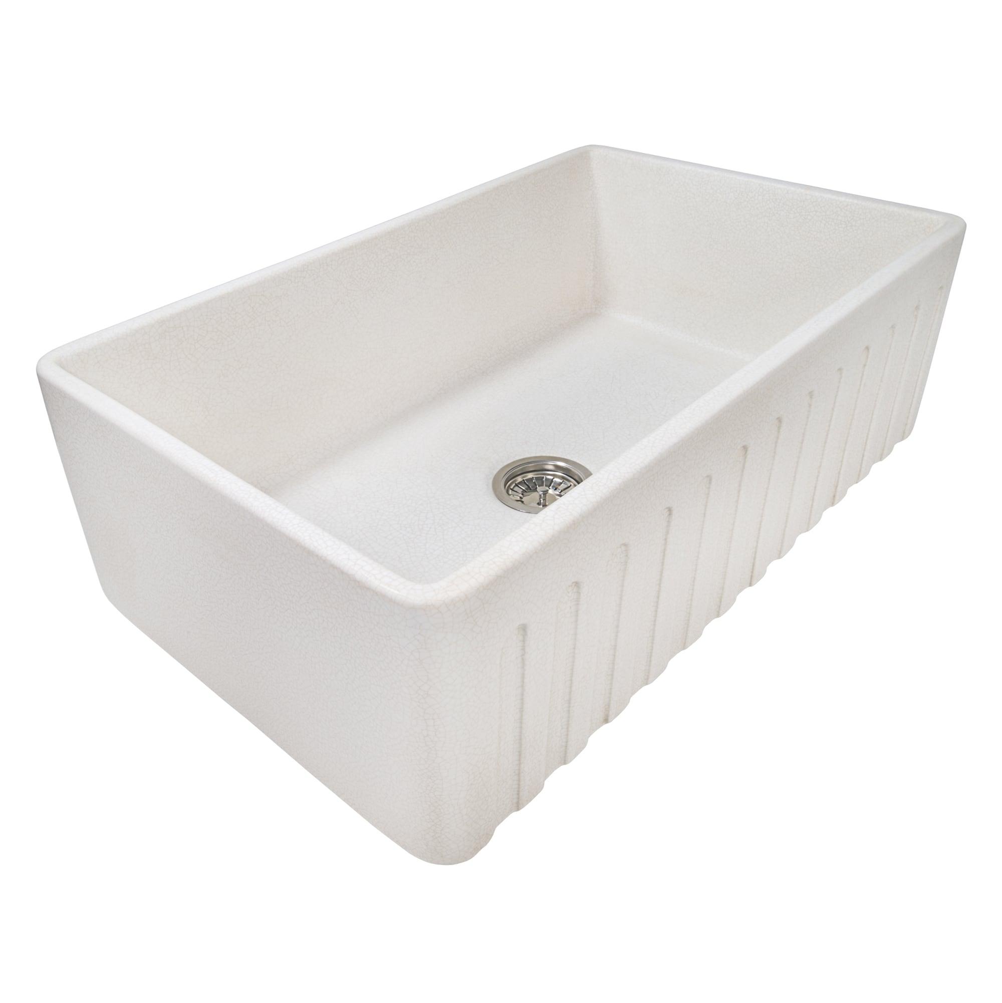 Ruvati 33 inch Fireclay Farmhouse Apron-Front Kitchen Sink Reversible