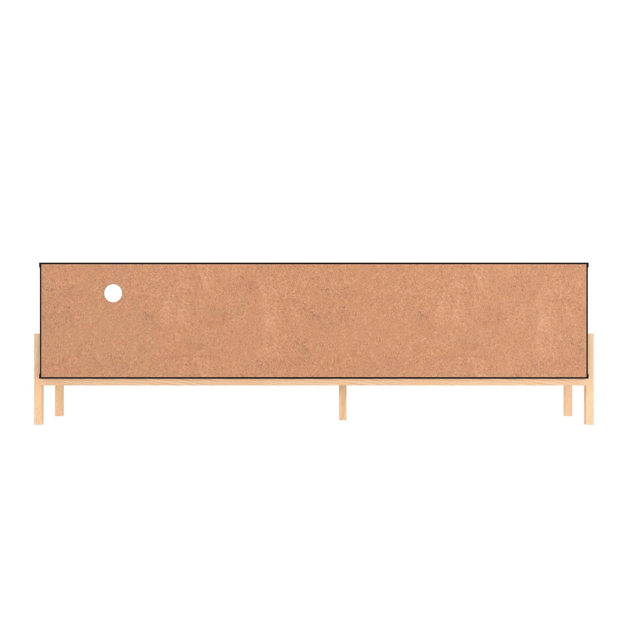 Bowery TV Stand for TVs up to 70" White/Oak - Manhattan Comfort: Mid-Century Design, Cable Management
