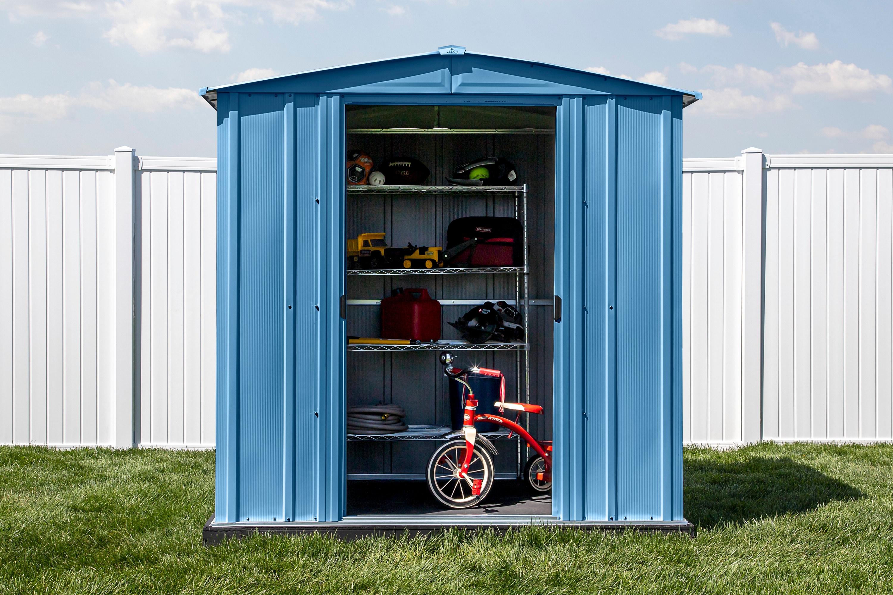 6 ft. W x 5 ft. D Galvanized Steel Storage Shed
