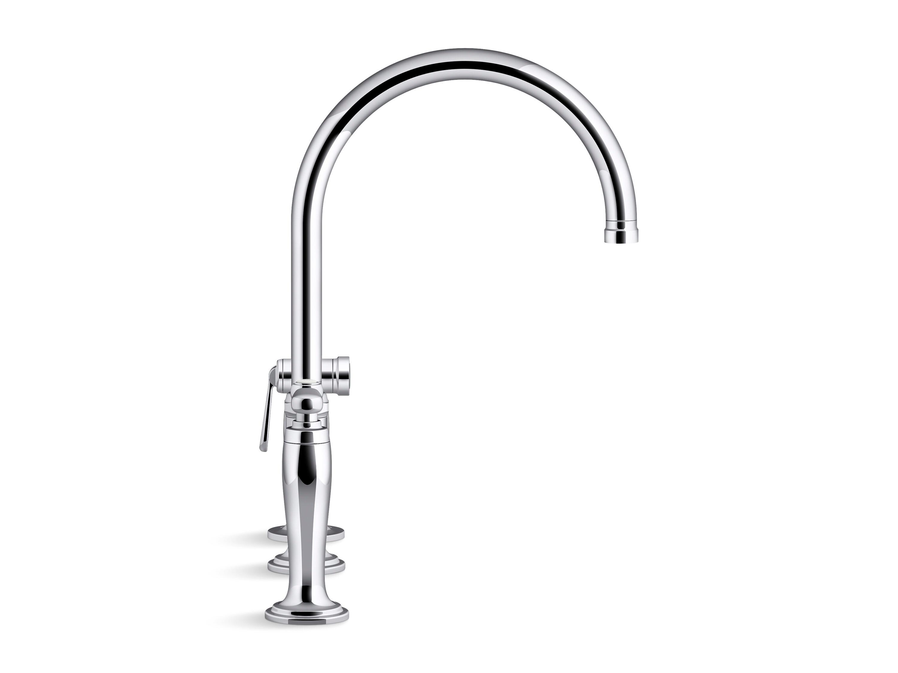 Edalyn by Studio McGee Two-Hole Bridge Kitchen Sink Faucet with Side Sprayer