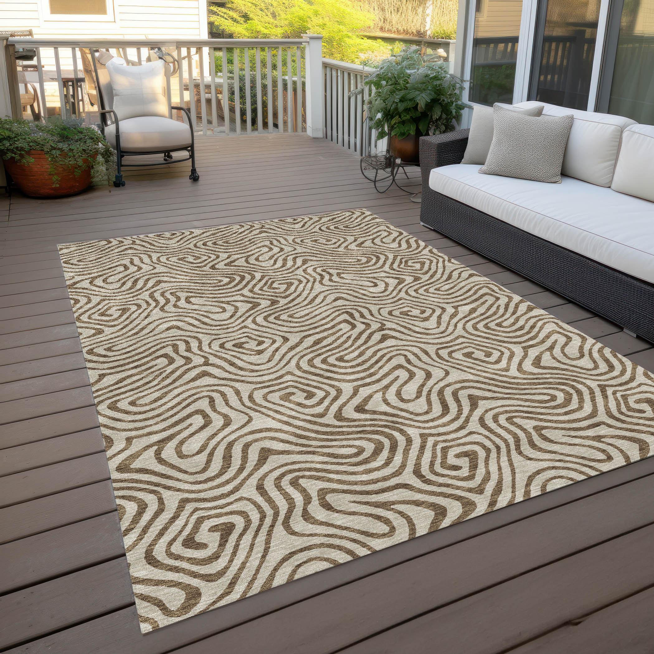 Machine Washable Indoor/Outdoor Chayden ACN1031 Beige Rug