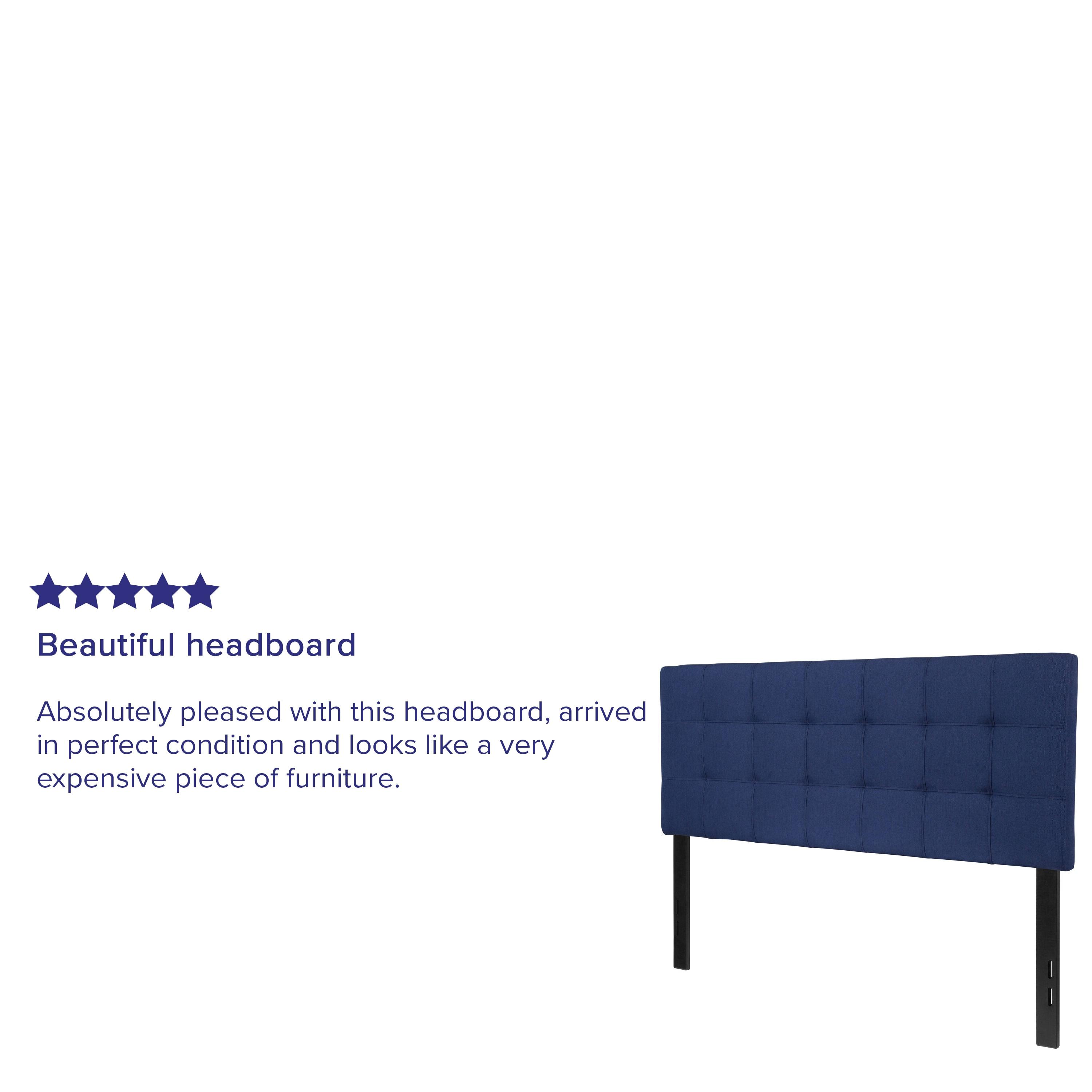 Flash Furniture Bedford Tufted Upholstered Full Size Headboard in Navy Fabric