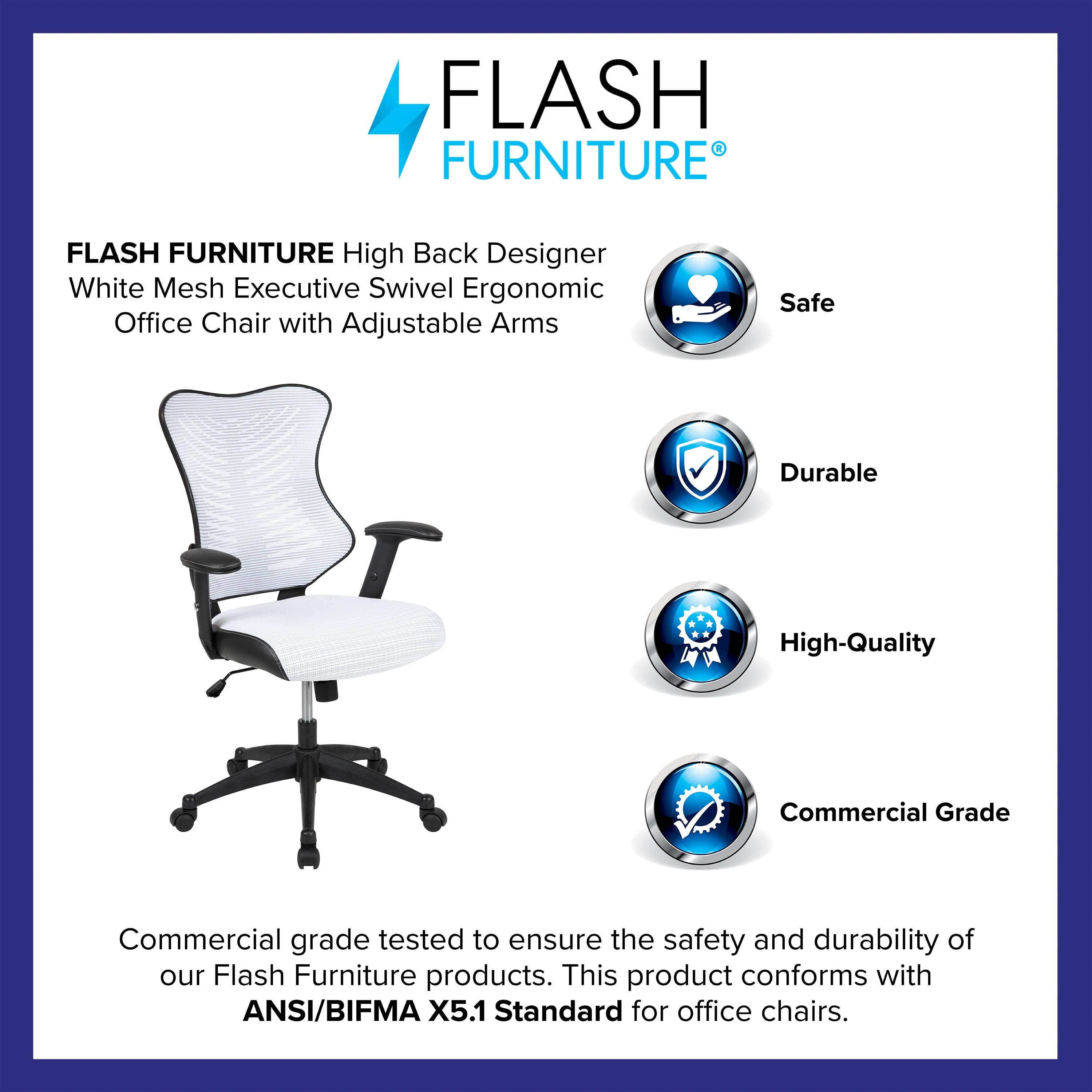 Siwar High-Back Designer Ergonomic Office Chair with Adjustable Armrests by Flash Furniture