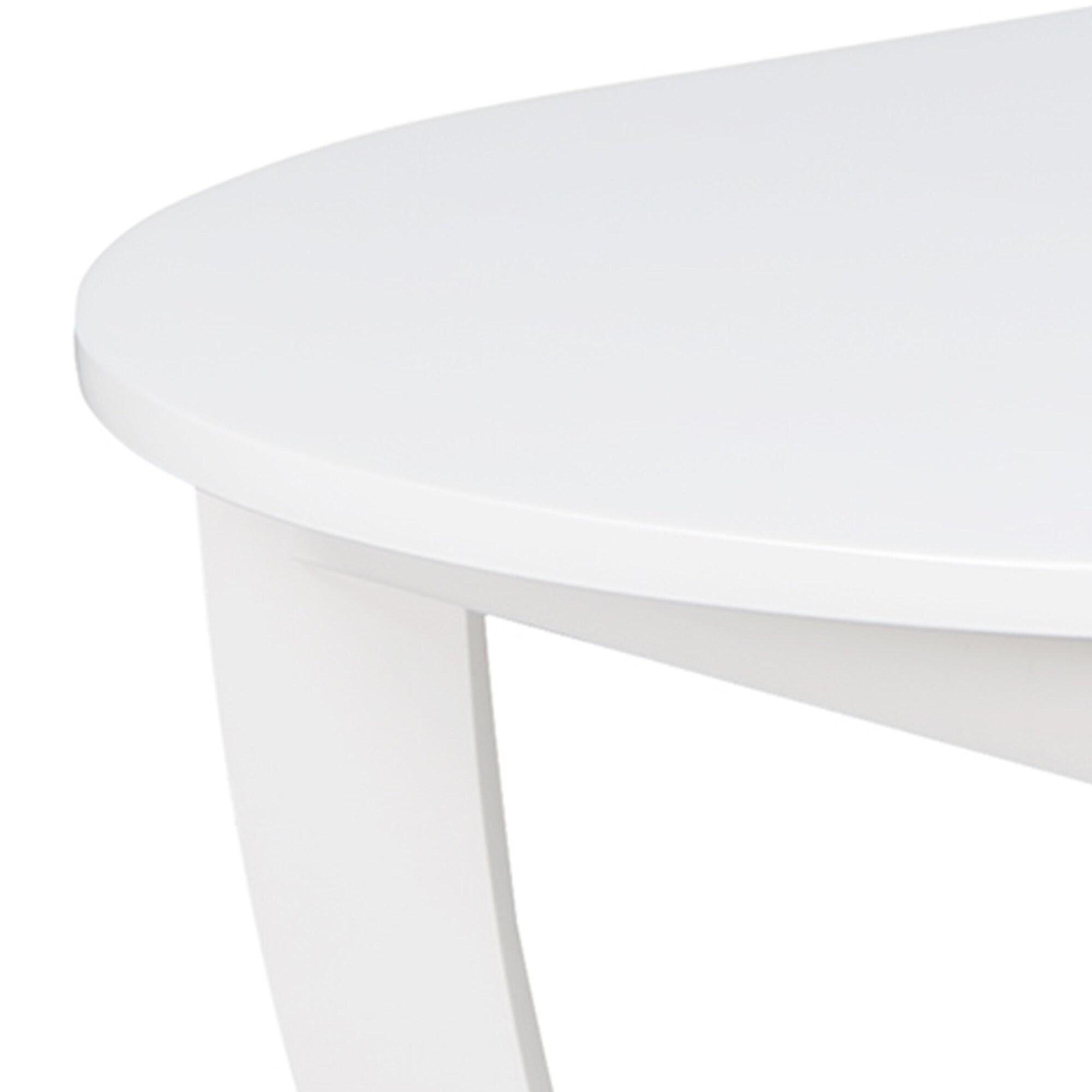 Convenience Concepts American Heritage Oval MDF Coffee Table with Shelf, White