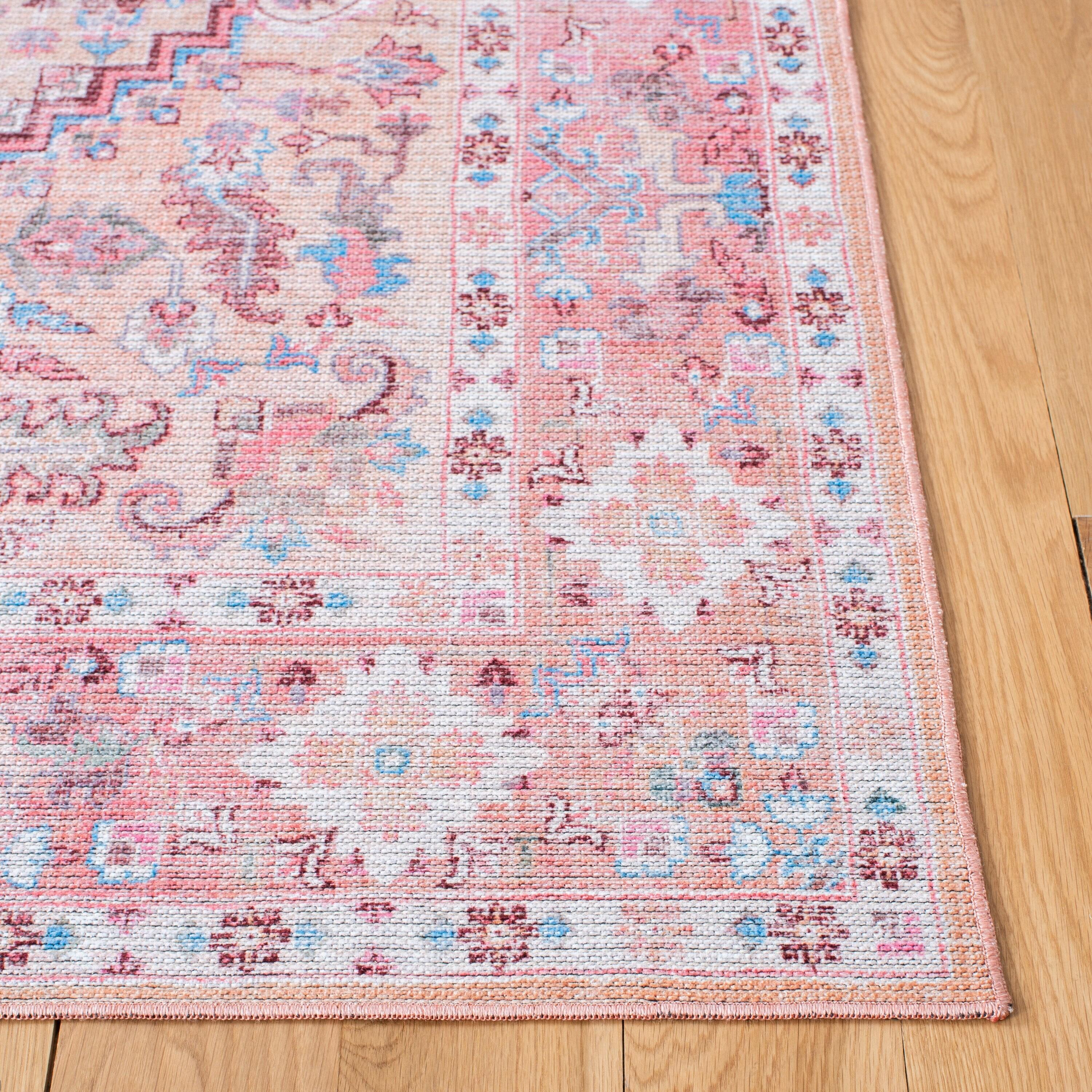 Serapi SEP515 Power Loomed Machine Washable Area Rug - Beige/Pink - 5'3"x7'6" - Safavieh.