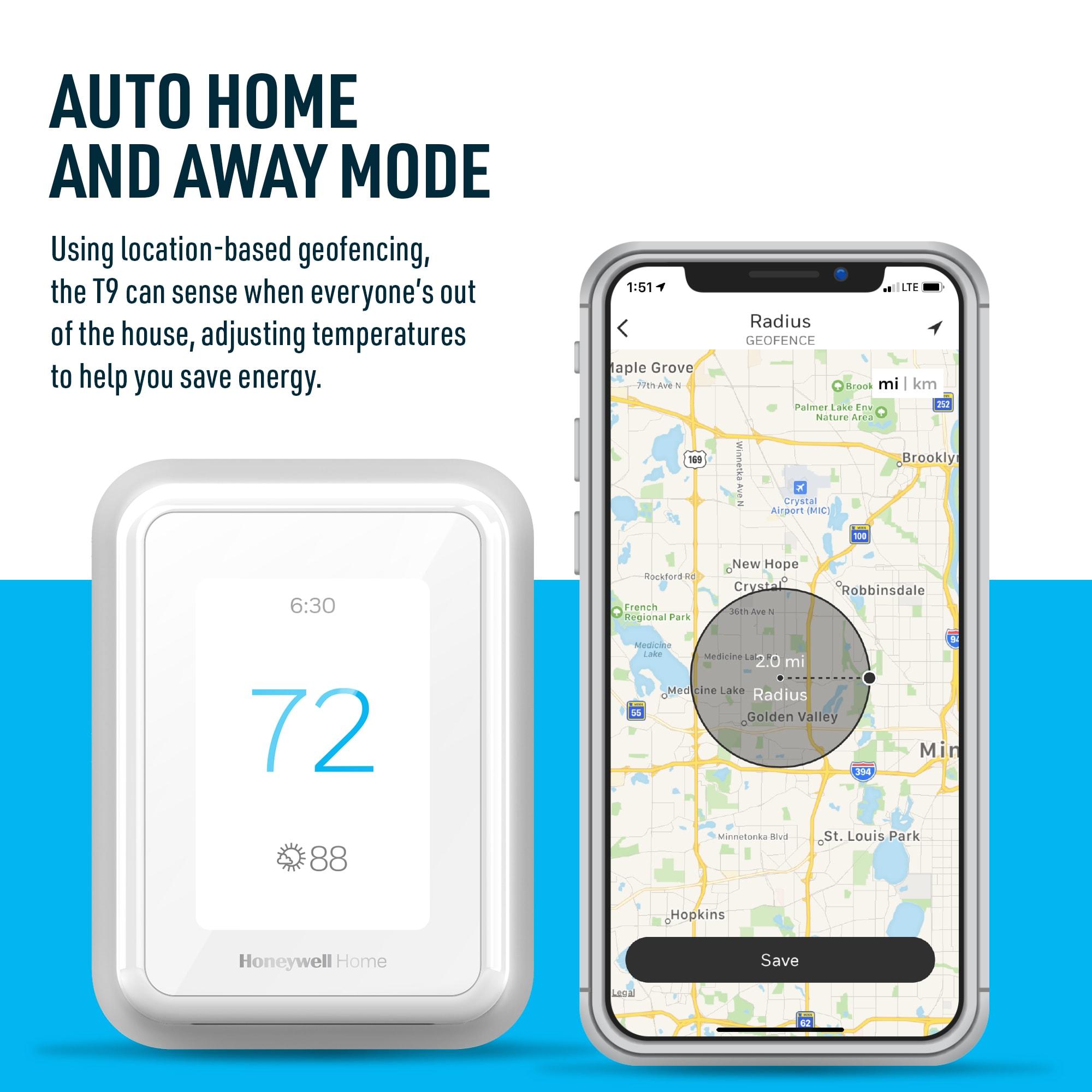 Honeywell T9 Smart Programmable Touch-Screen Wi-Fi Thermostat White