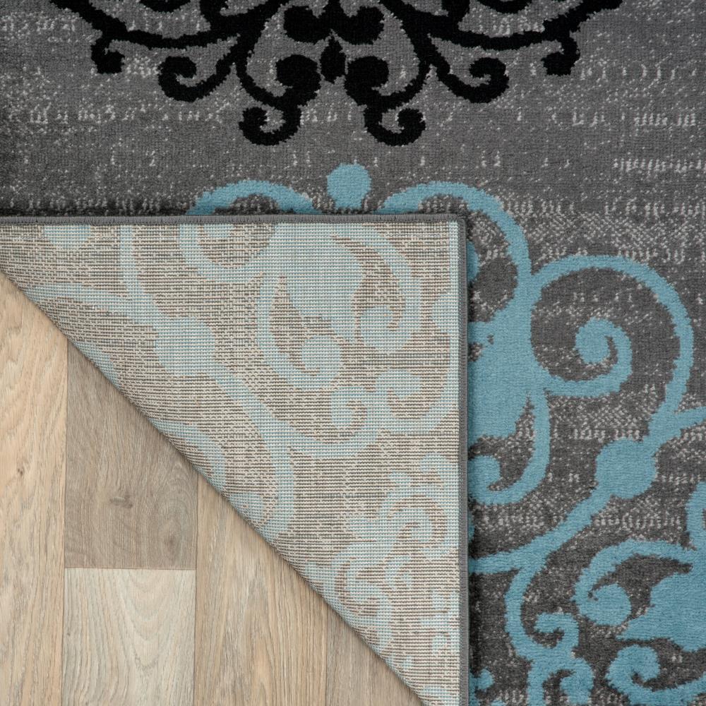 World Rug Gallery Floral Gray 2' x 10' Runner Rug