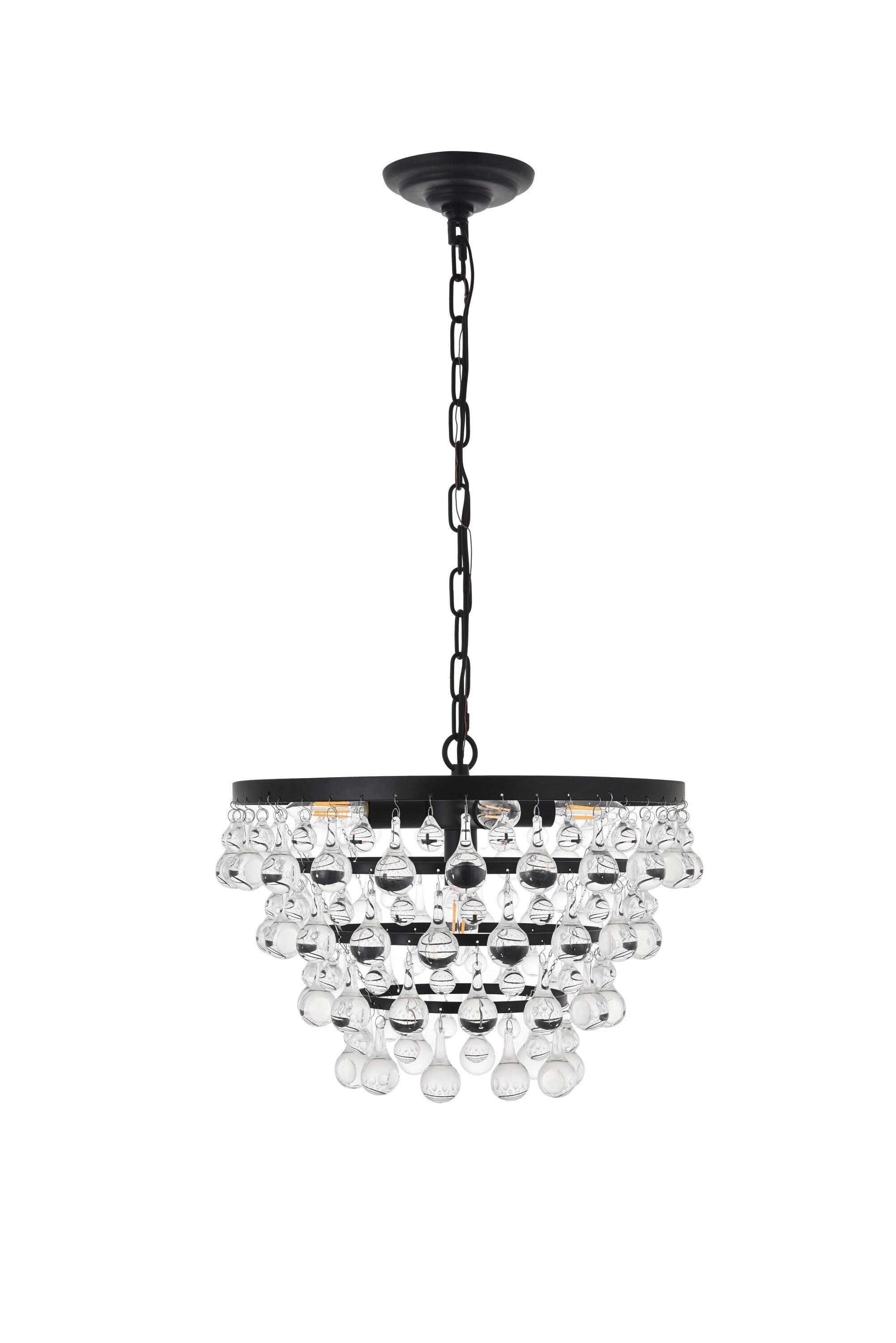 Elegant Lighting Kora 5 light Black Pendant