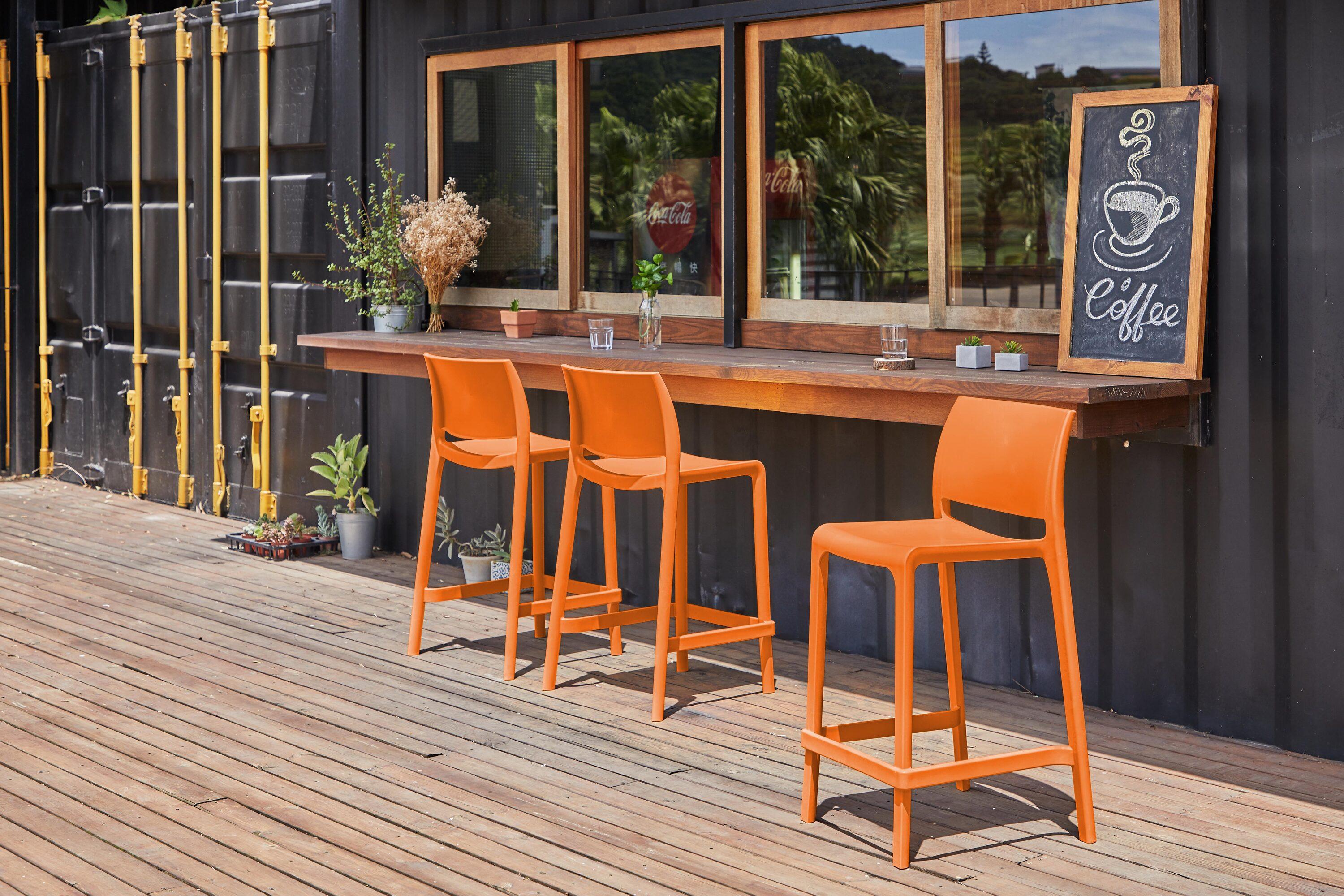 2pk Sensilla Stackable Counter Stools Orange - Lagoon