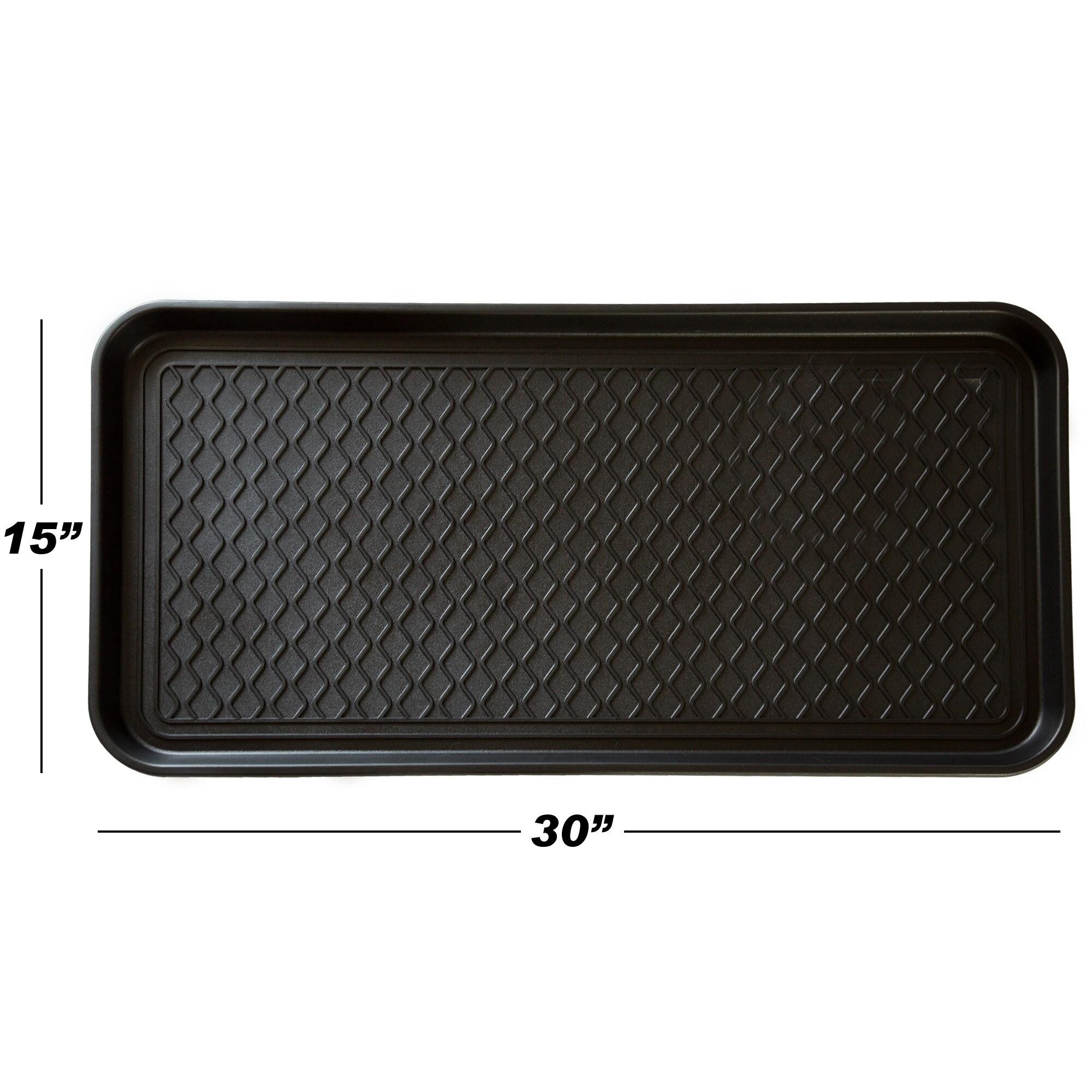 Fleming Supply All-Weather Boot Tray for Mudrooms, Porches, and Entryways - Black