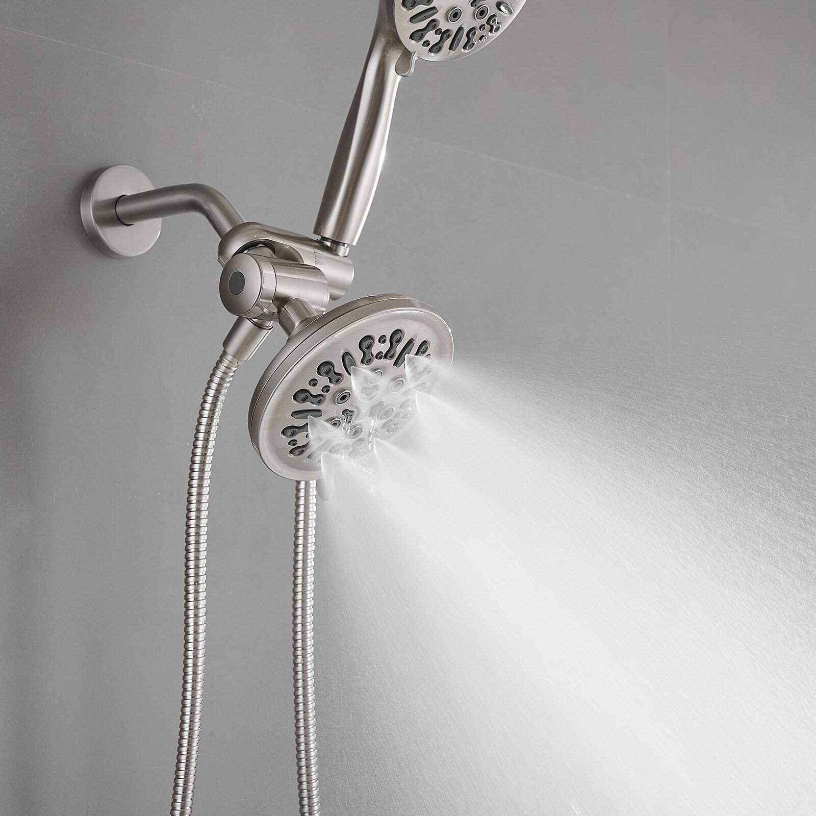 Single Handle 1-Spray Round Rain Shower Faucet Combo Set with Dual Function Pressure Balance Valve