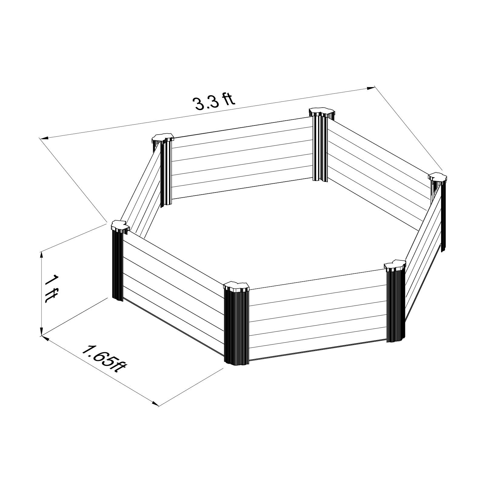 Woodland Gray Galvanized Steel Hexagon Raised Garden Bed