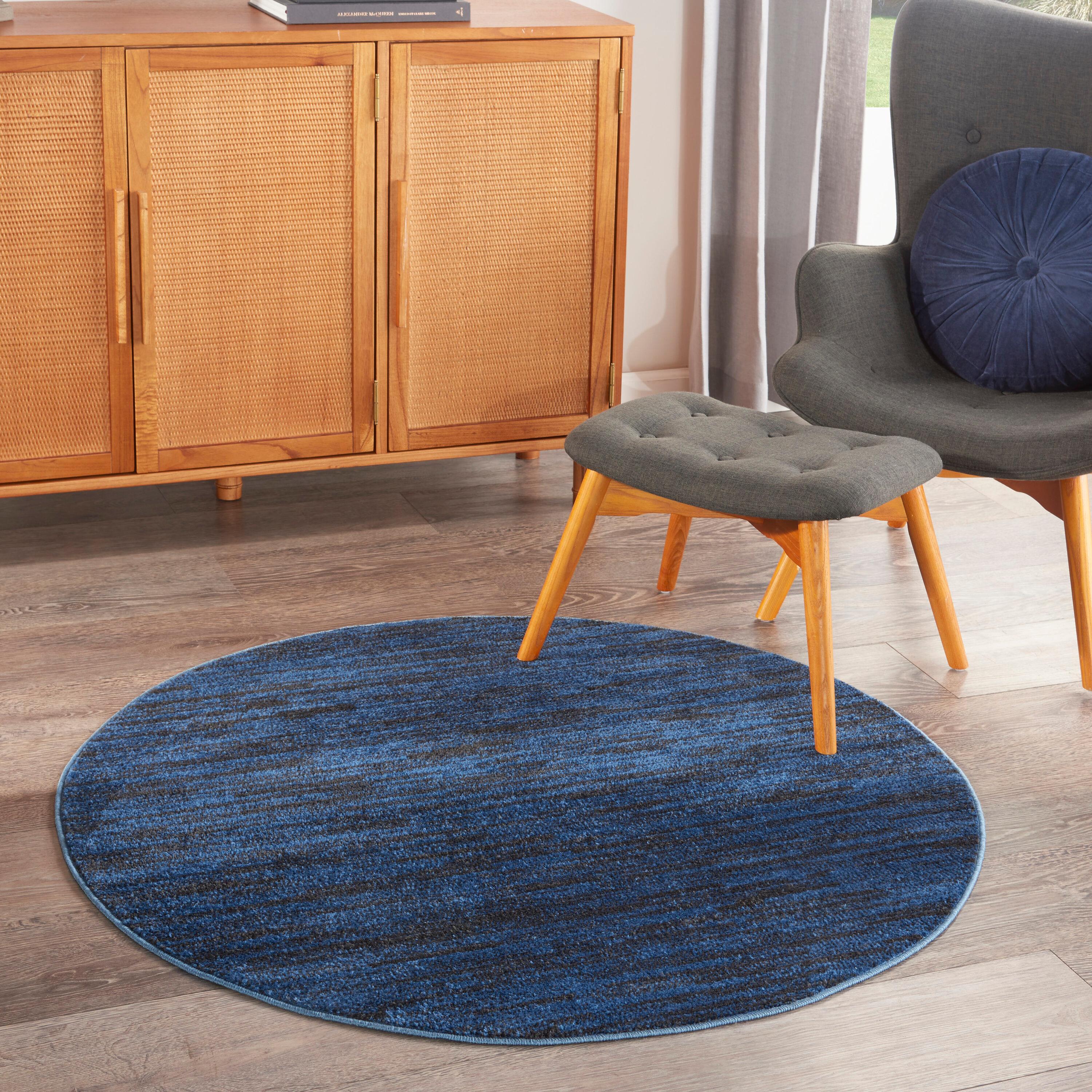 Nourison Nourison Essentials NRE01 Indoor/outdoor Area Rug - Midnight Blue 4' x round