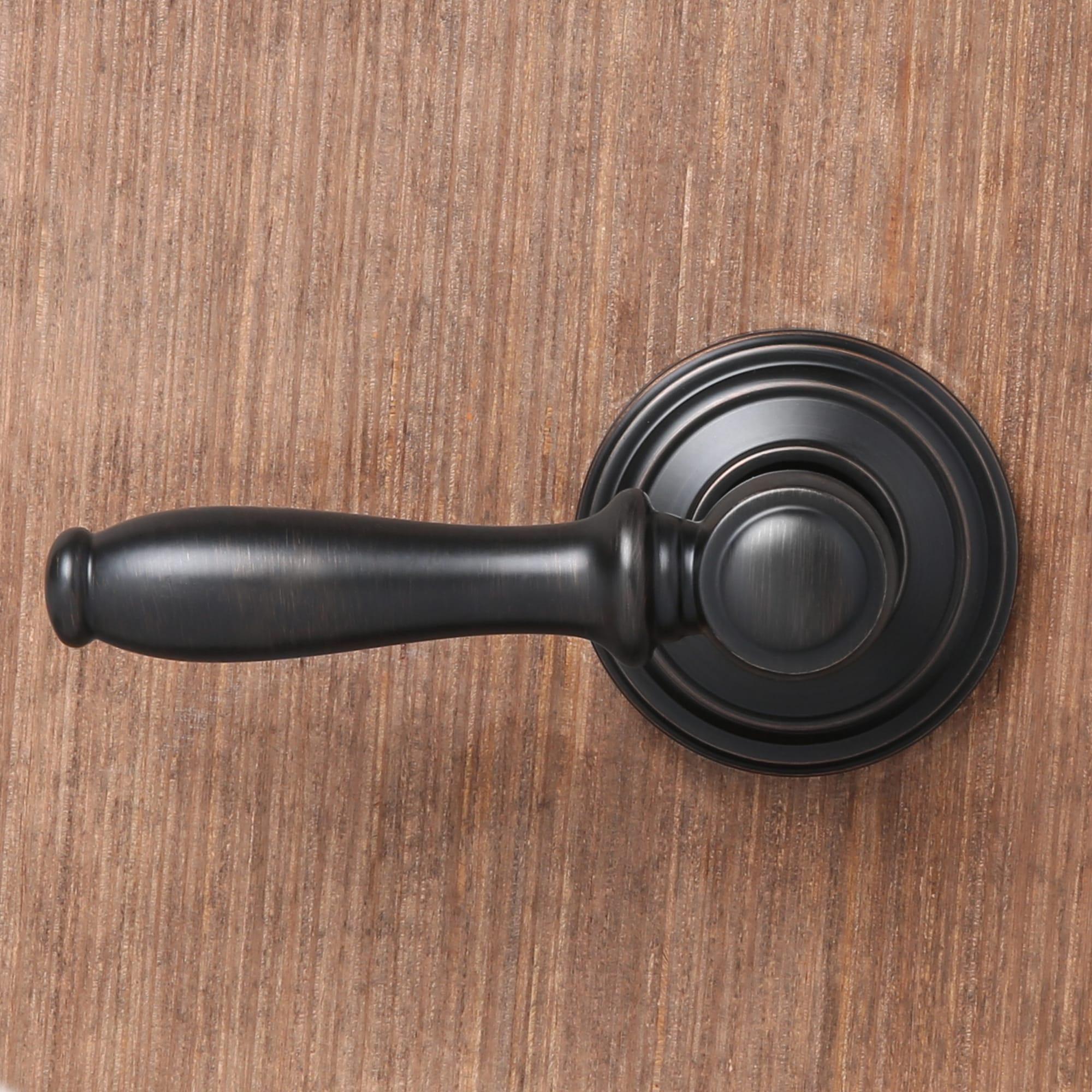 Kwikset Signature Series Ashfield Venetian Bronze Single-Cylinder Deadbolt Keyed entry door handleset with Ashfield Lever and SmartKey
