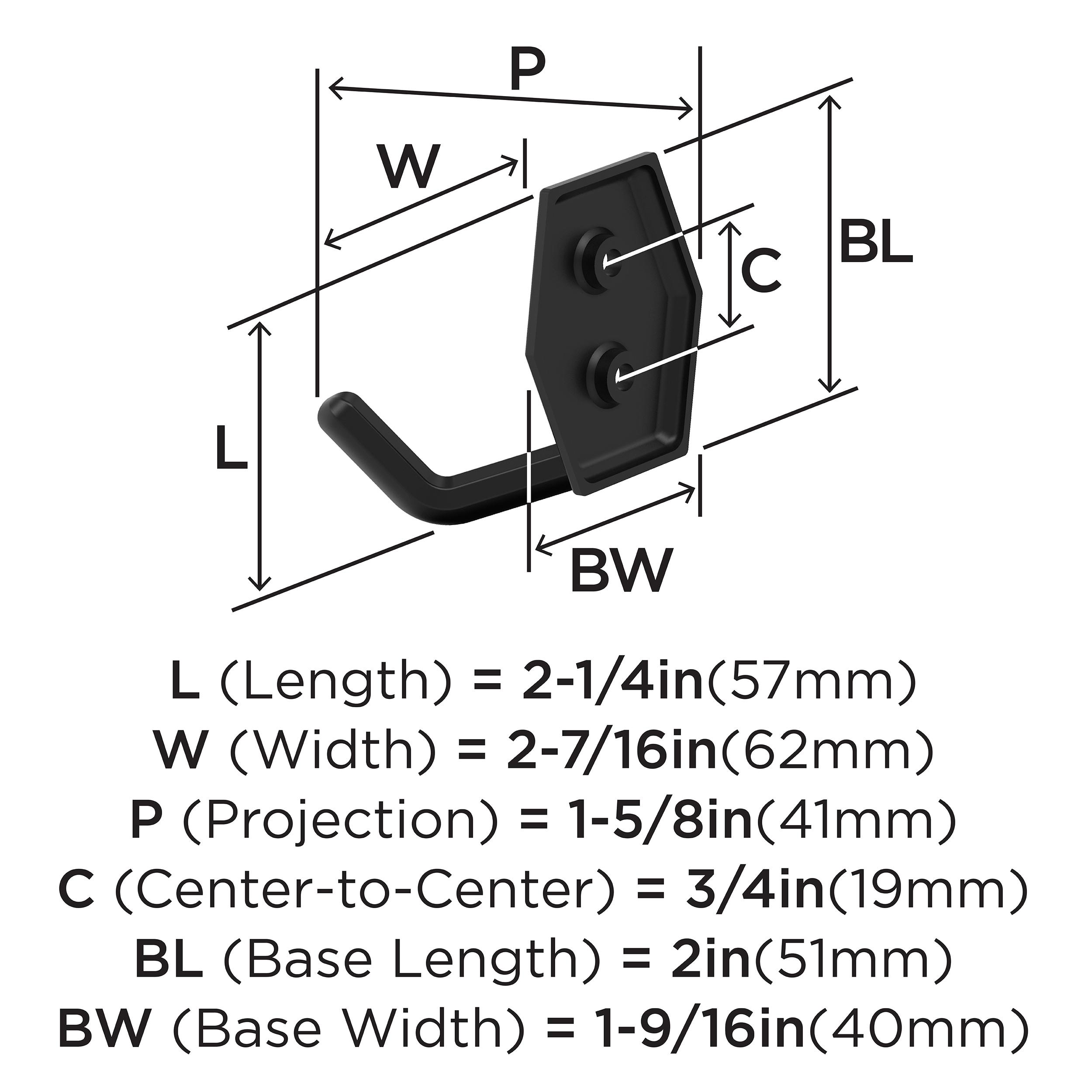 Benton Transitional Double Prong Decorative Wall Hook