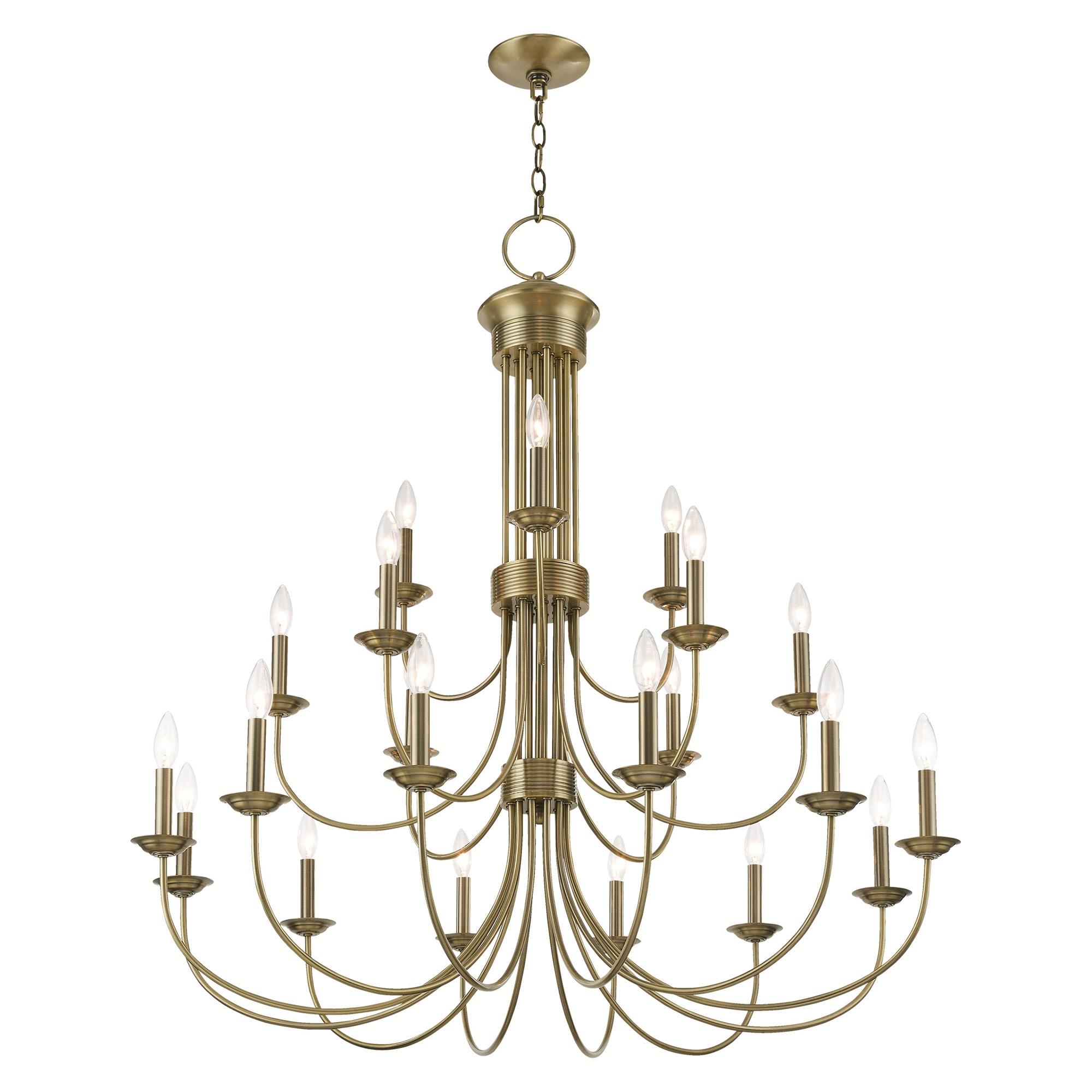 Livex Lighting Estate 21 - Light Chandelier in  Antique Brass