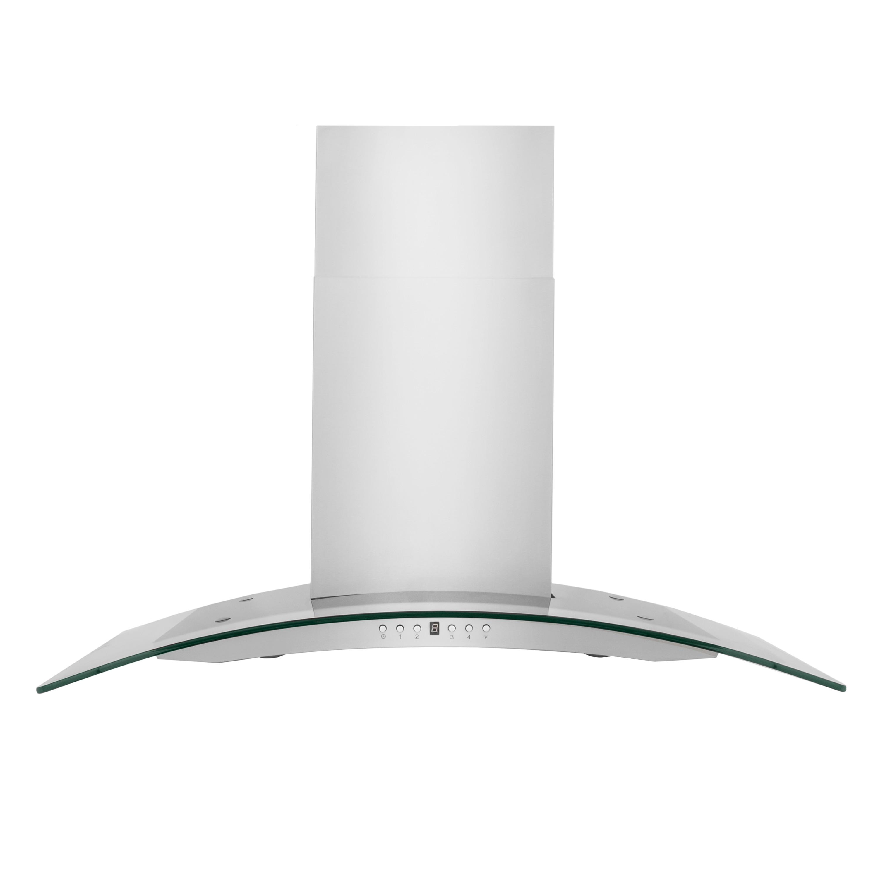 ZLINE 36 in. Convertible Vent Convertible Vent Wall Mount Range Hood in Stainless Steel & Glass (KN4-36)
