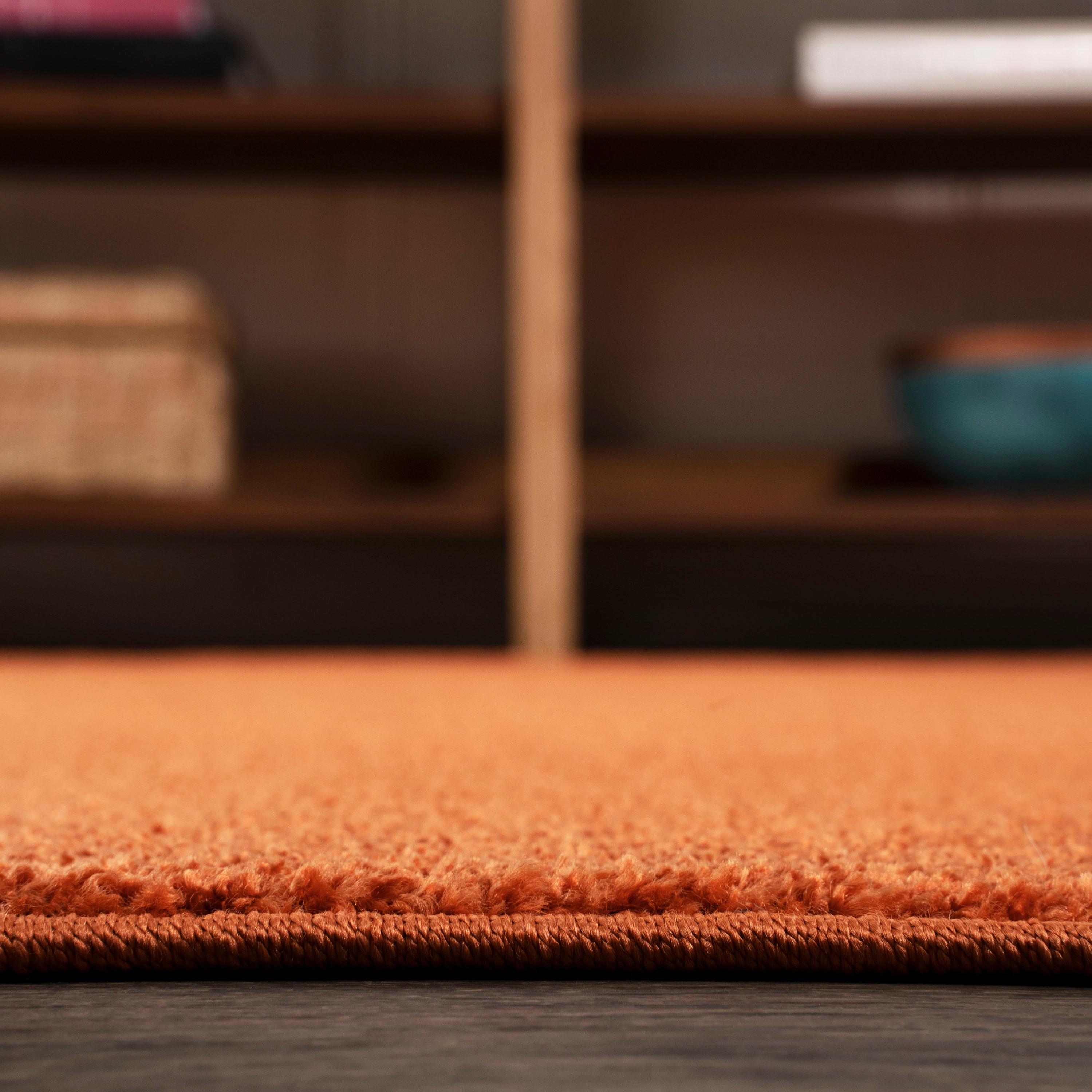 JONATHAN Y Haze Solid Low-Pile Orange 5' Square Area Rug