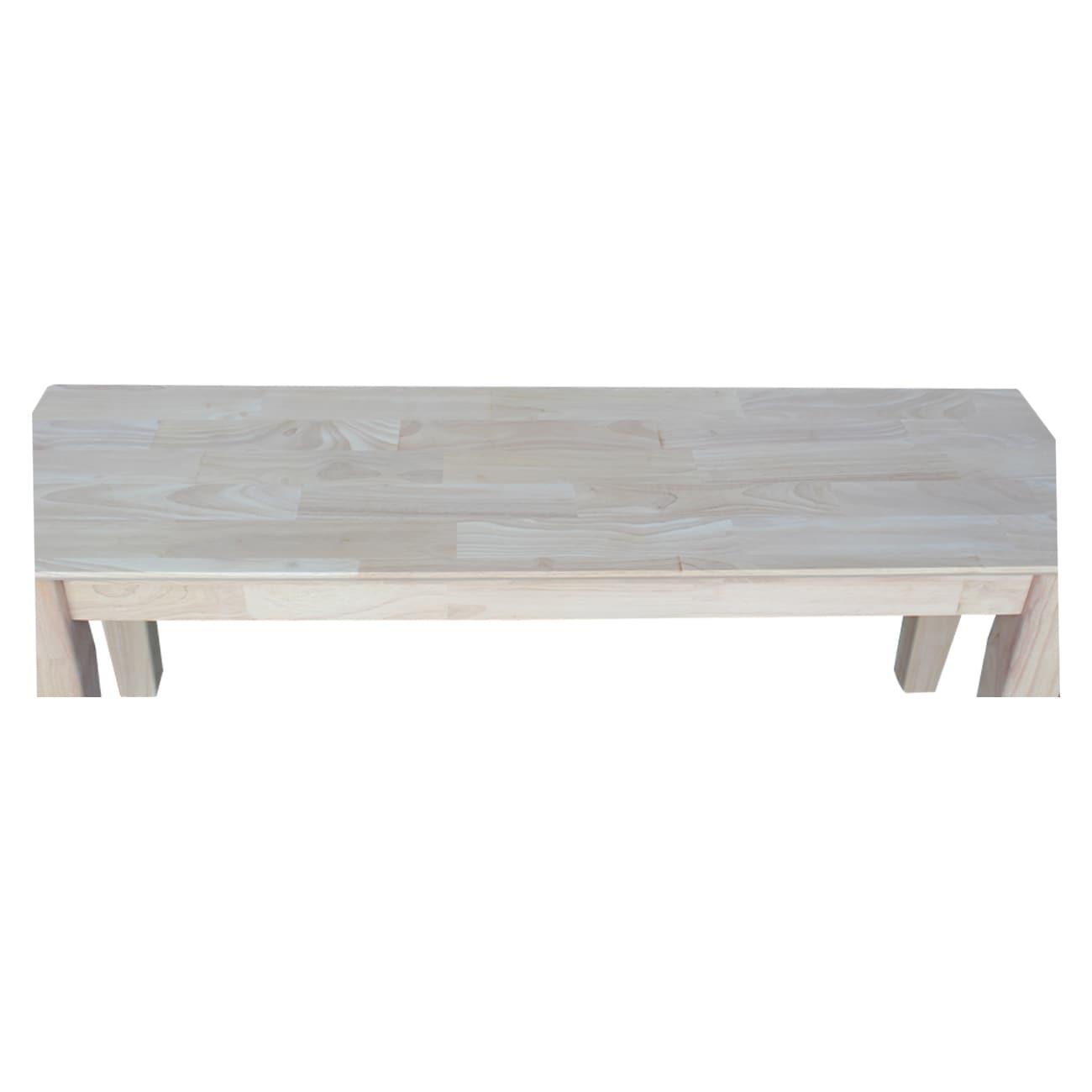 Shaker Style Bench Unfinished - International Concepts: Solid Wood, 47" Width, Seats 2