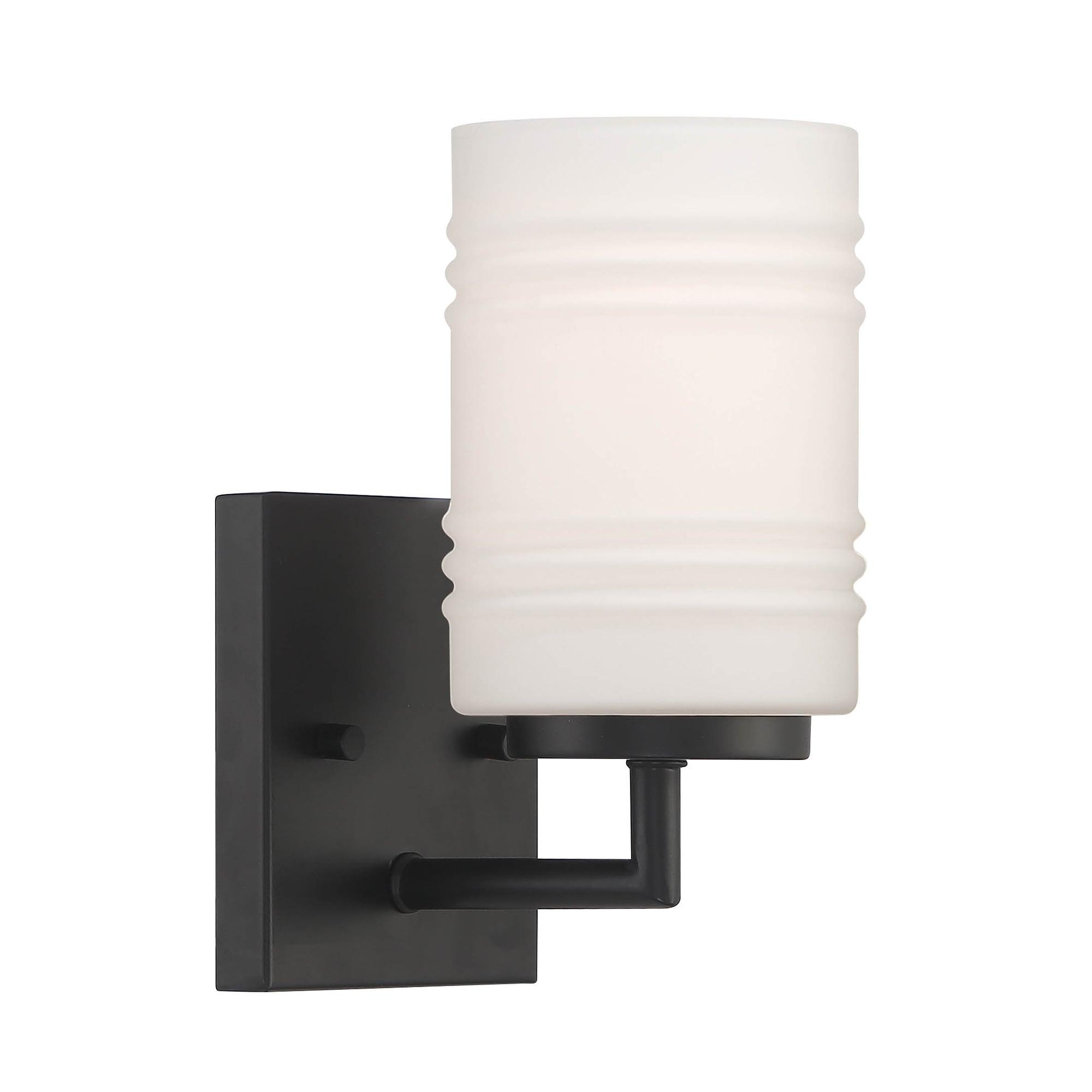 Designers Fountain Leavenworth 1 Light Matte Black Wall Sconce Light, D257M-WS-MB