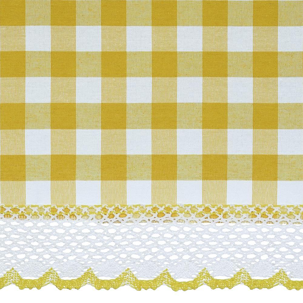 Achim Buffalo Check Kitchen Curtains, Set of 2 Tiers, 58 x 24, Yellow