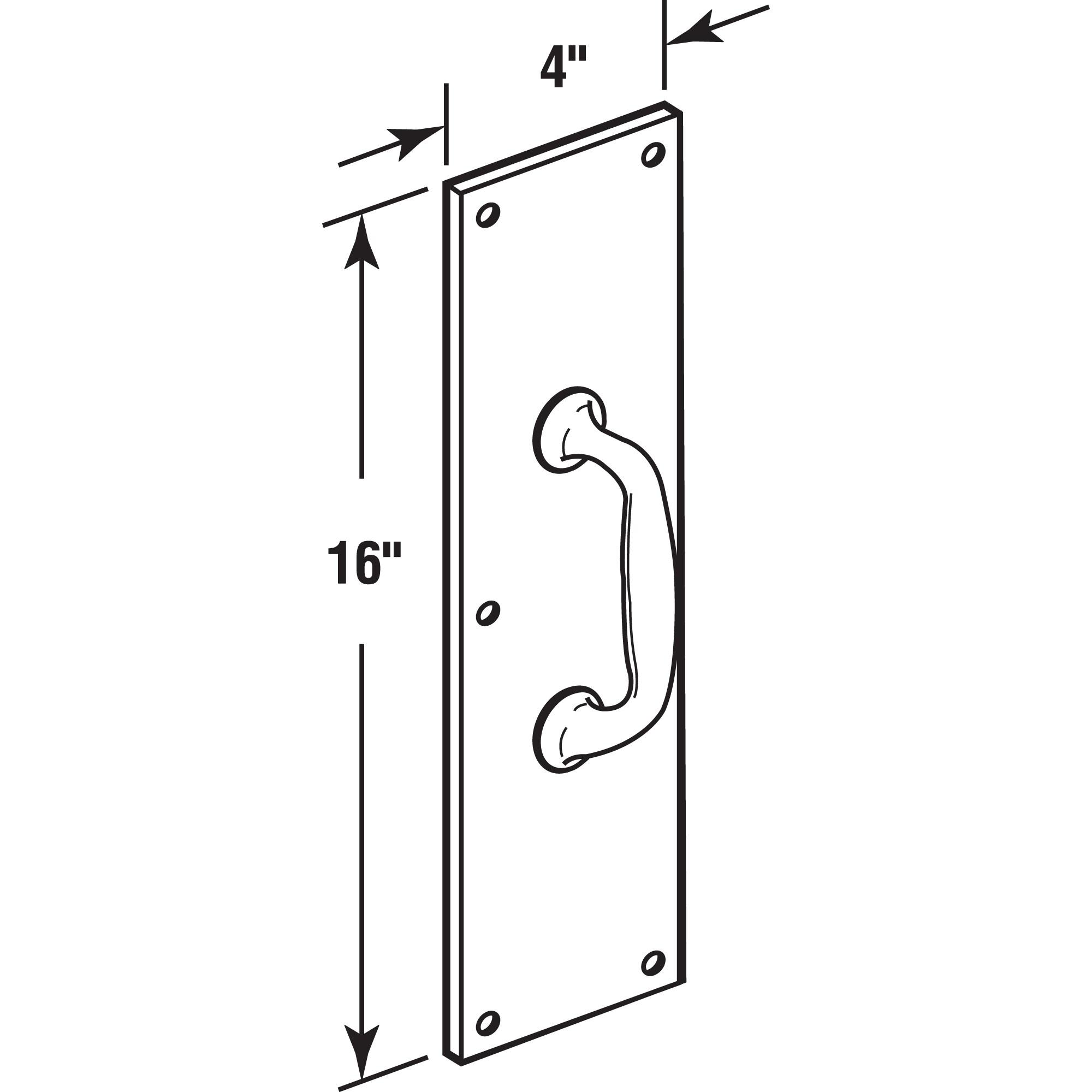 Prime-Line Door Pull Plate with Handle, 4 in. x 16 in. (Single Pack)