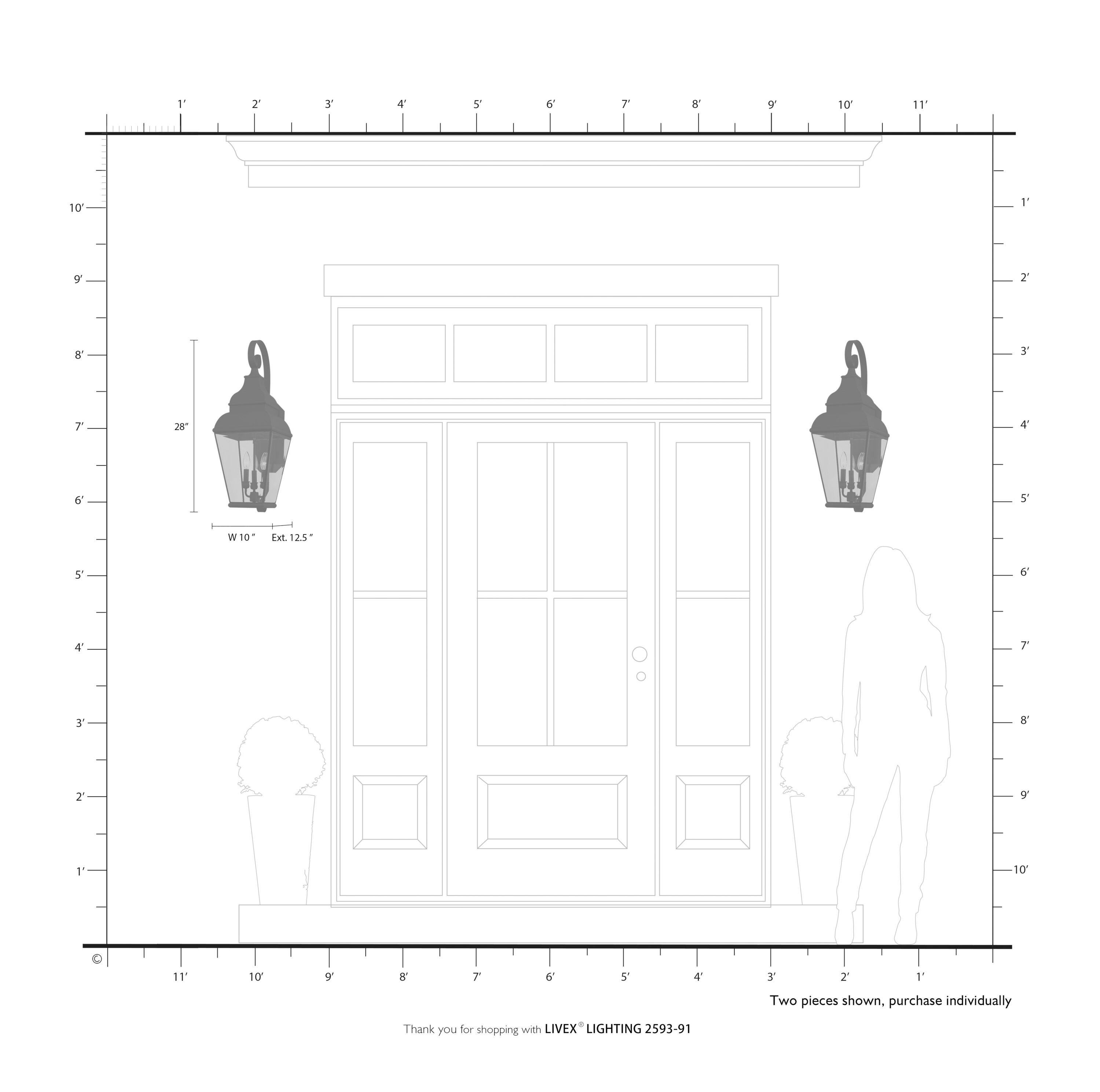 Livex Lighting Exeter 3 - Light Wall Light in  Brushed Nickel