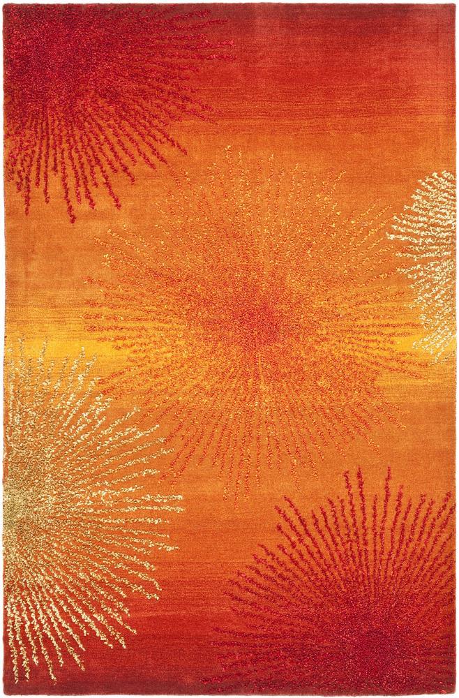 SAFAVIEH Soho Fiesta Celebration Wool Area Rug, Rust/Multi, 5' x 8'