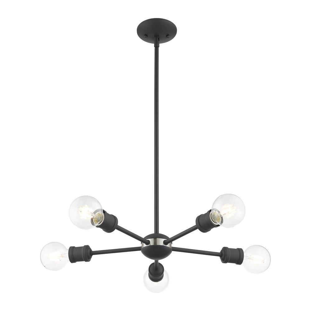 5 - Light Steel Dimmable Sputnik Sphere Chandelier