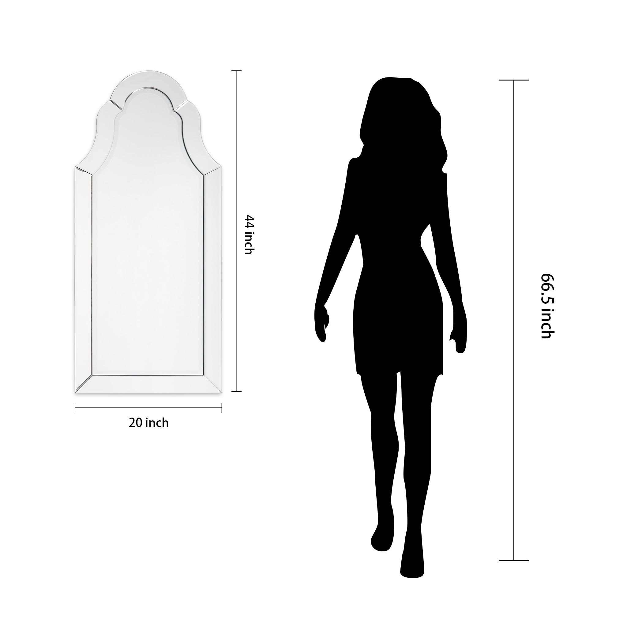 Empire Art Direct Arch Elegant Beveled Wall Mirror I Bathroom, Vanity, Bedroom Mirror - Clear - 20 x 44