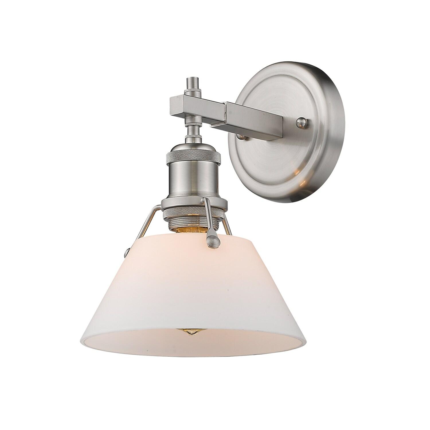 Golden Lighting Orwell 1-Light Wall Sconce in Pewter with Opal Glass