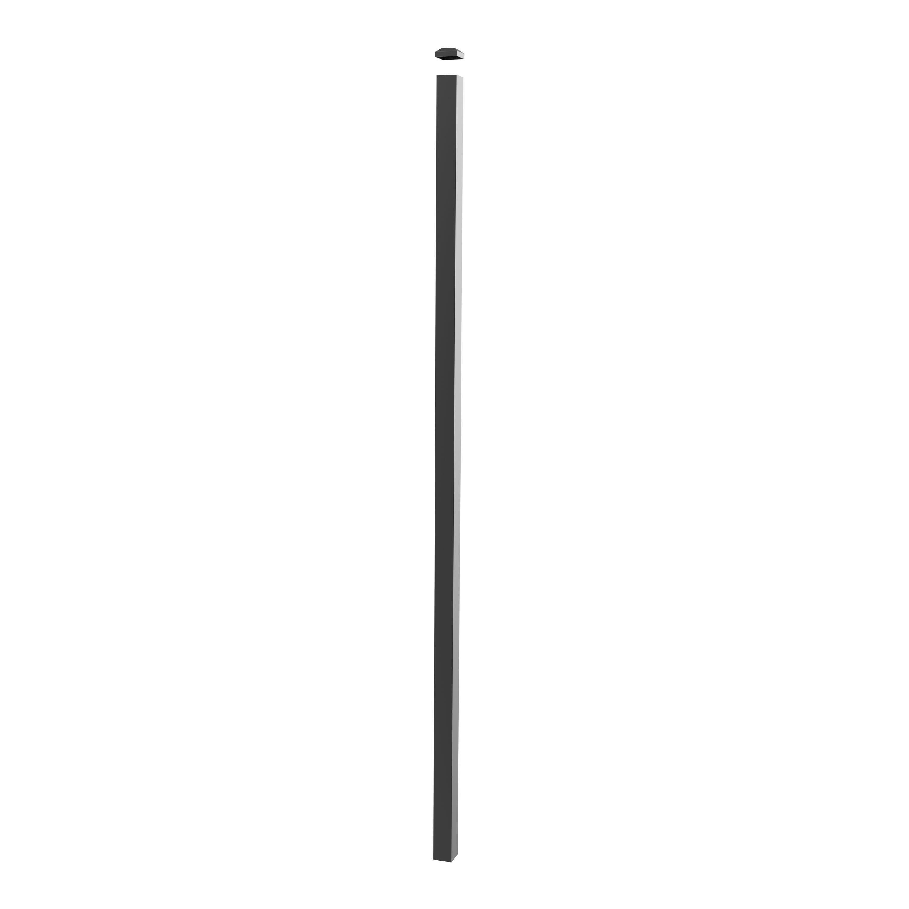Deckorators 2 in. x 2 in. x 84 in. Aluminum Fence Post Kit, Textured Black