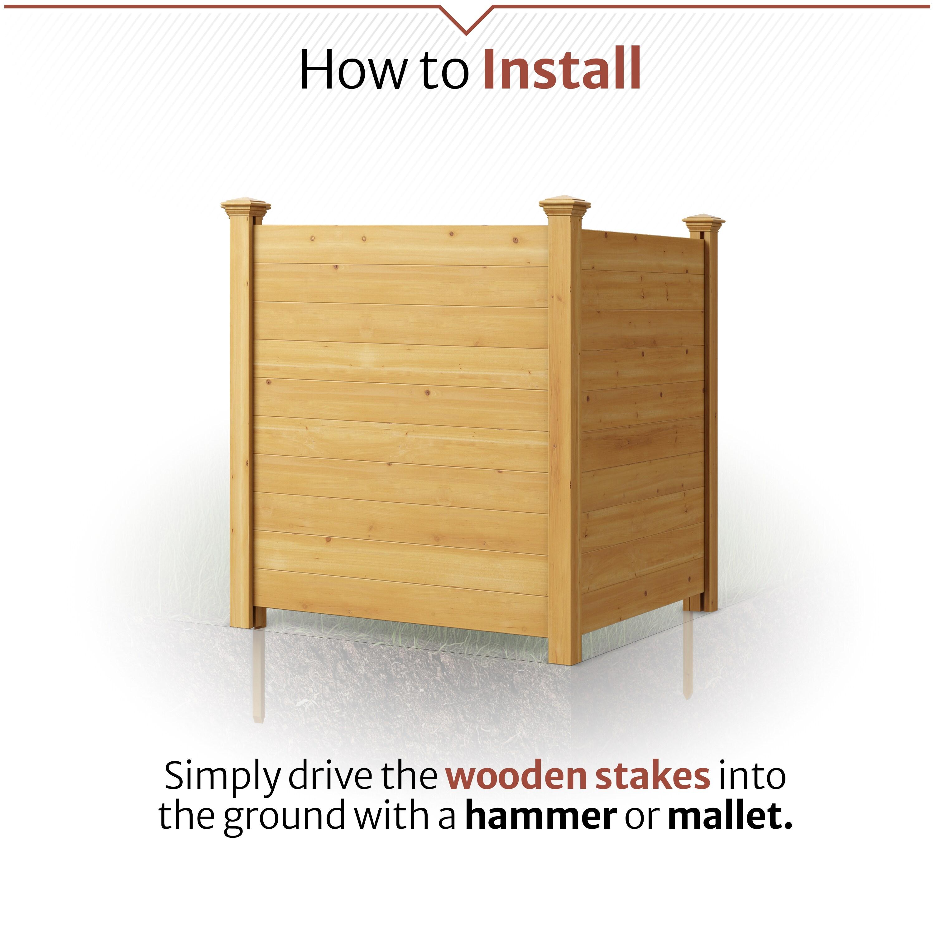 4ft H x 4ft W (2 Panels) No Dig Enclo Premium Wood Privacy Screen, Ideal Outdoor Privacy Wall, Pool Equipment Enclosure, Cedar Privacy Fence, Trash Can Enclosures, Air Conditioner Fence, EC18029