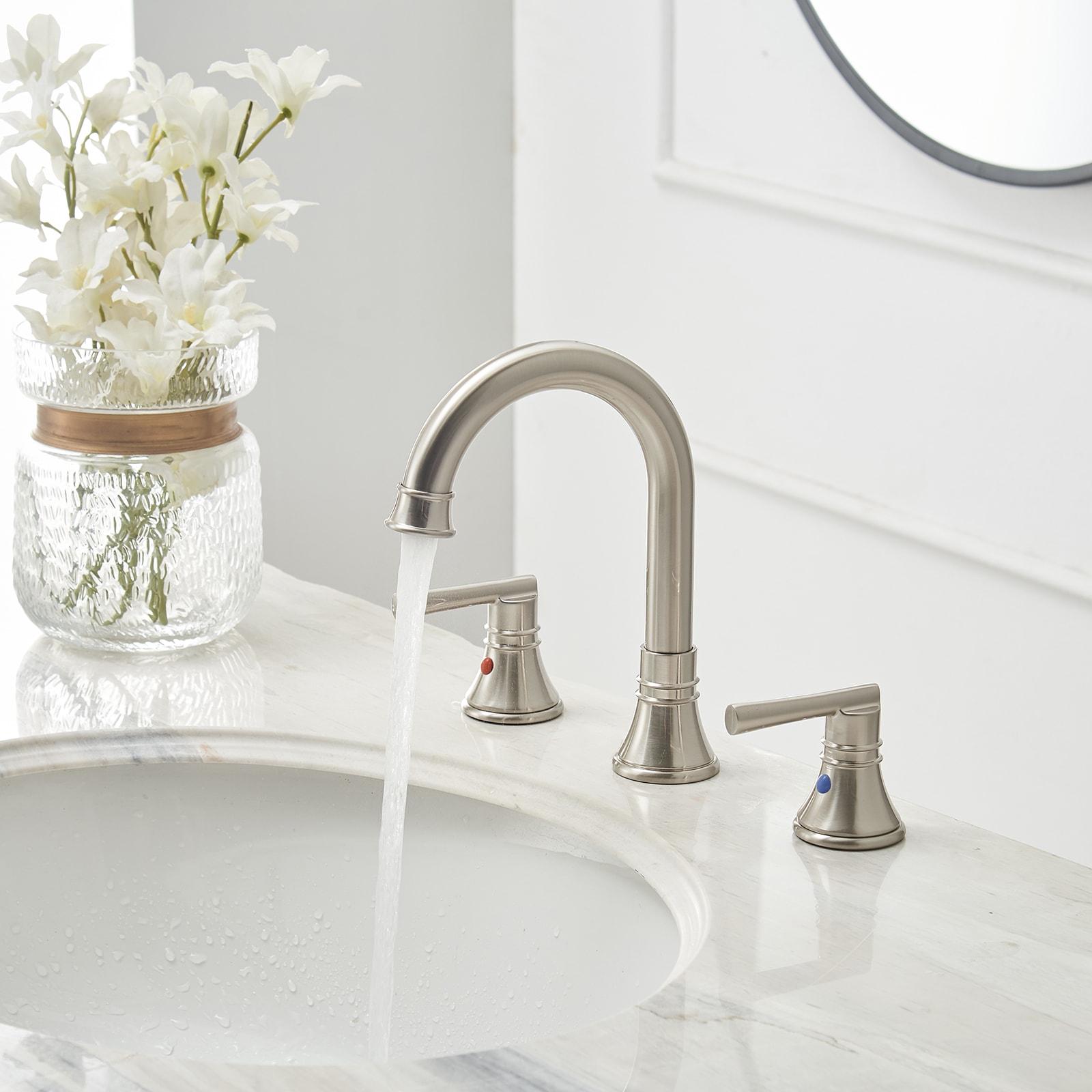 Widespread 2-handle Bathroom Faucet with Drain Assembly