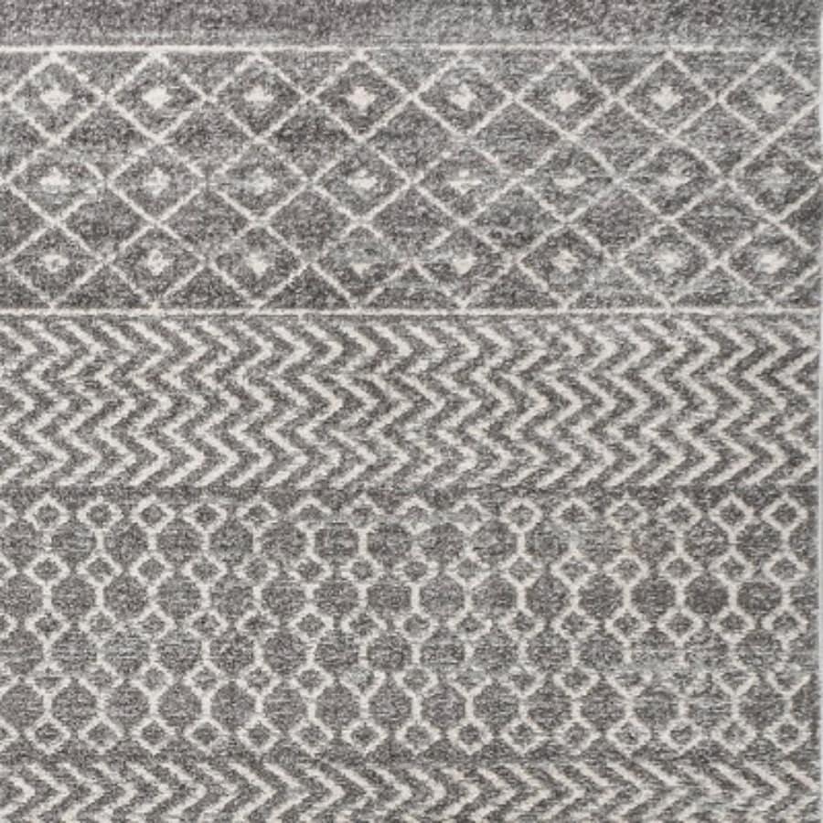 2' x 8' Arta Moroccan Modern Geometric Rug Runner Rug, Gray/Cream - JONATHAN Y