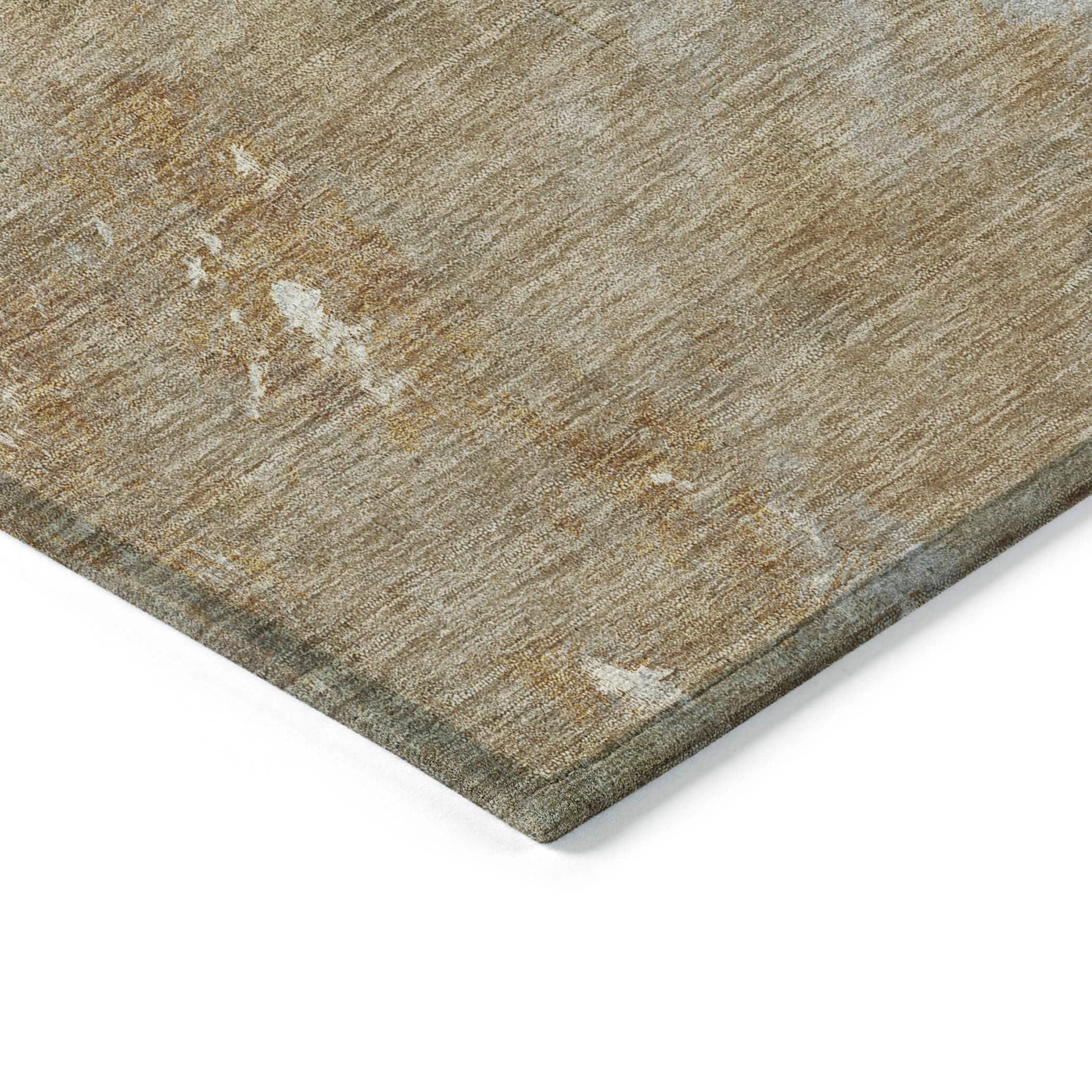 Machine Washable Indoor/Outdoor Christain ACN1364 Copper Rug