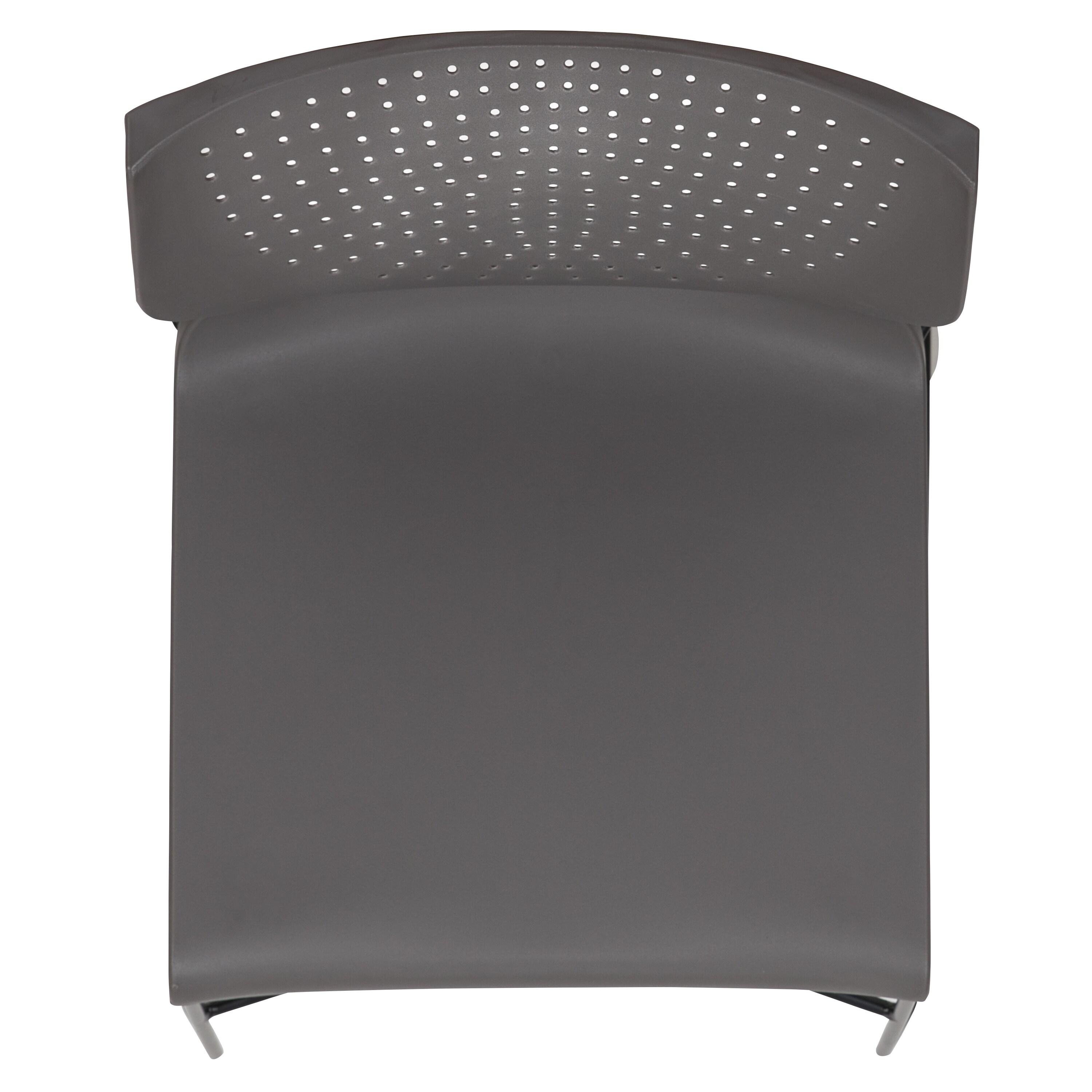 Flash Furniture HERCULES Series 5 Pack 661 lb. Capacity Gray Full Back Stack Chair with Black Powder Coated Frame