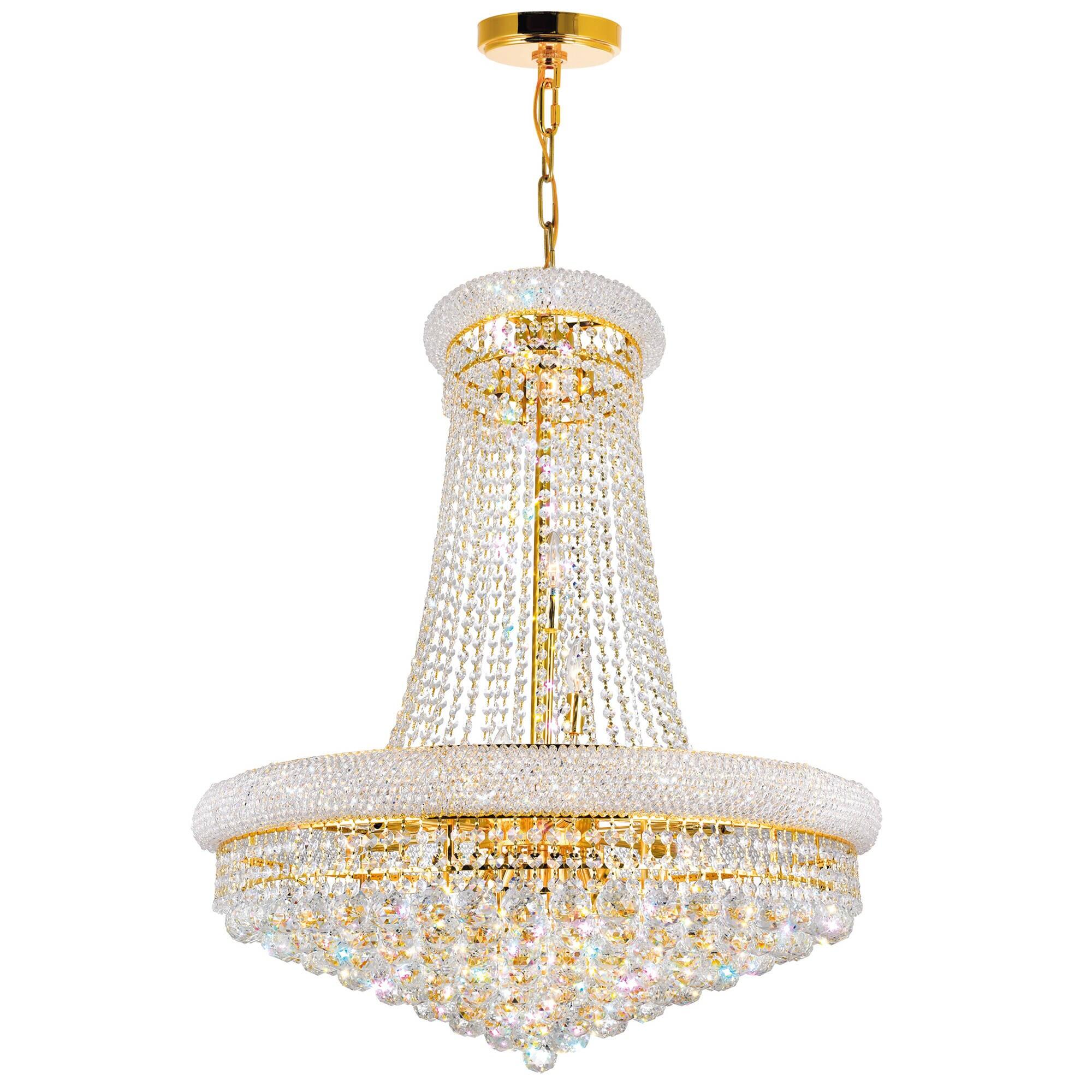 CWI Lighting Empire 18 Light Down Transitional Metal Chandelier in Gold